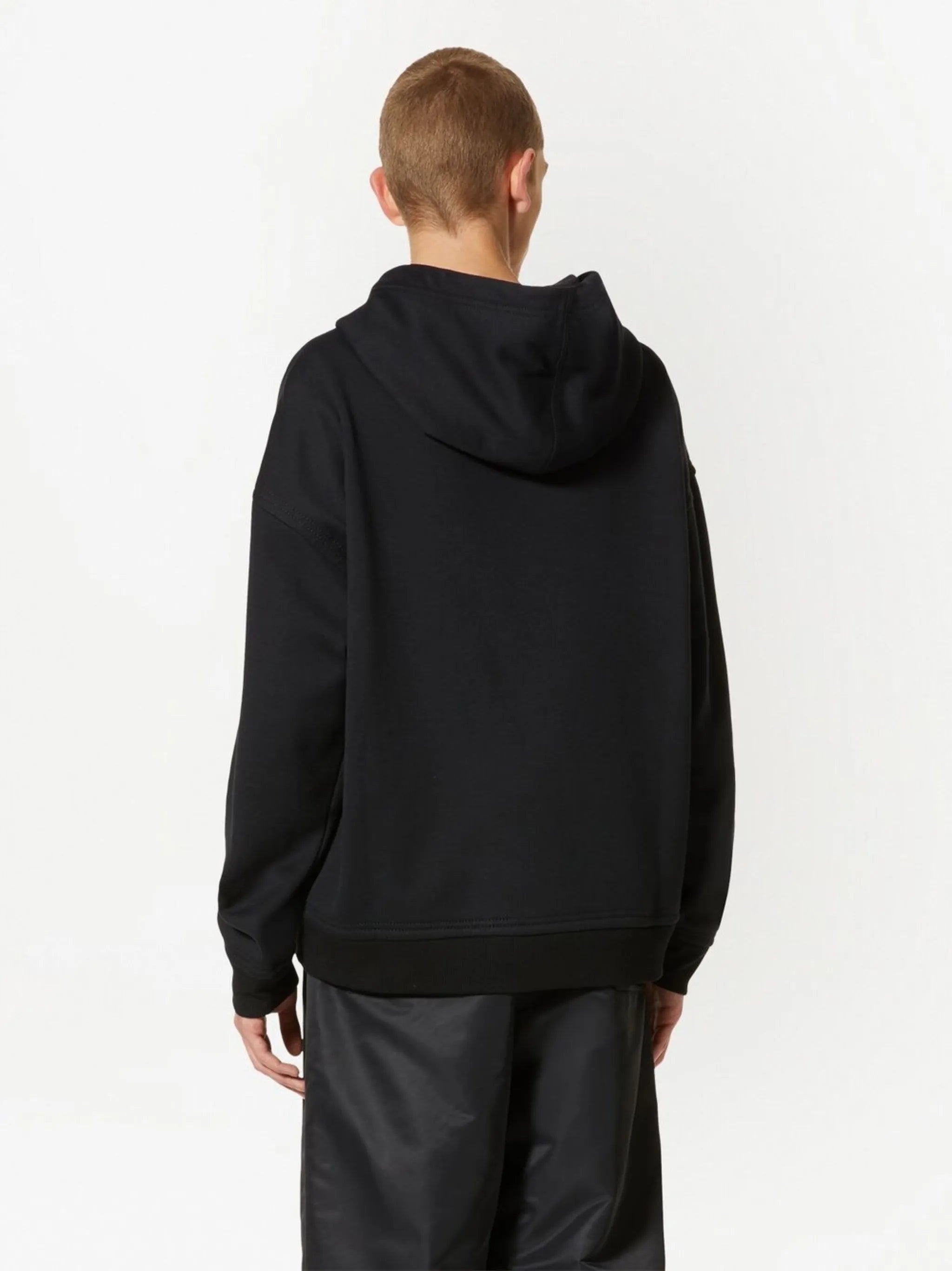 stud detail panelled hoodie