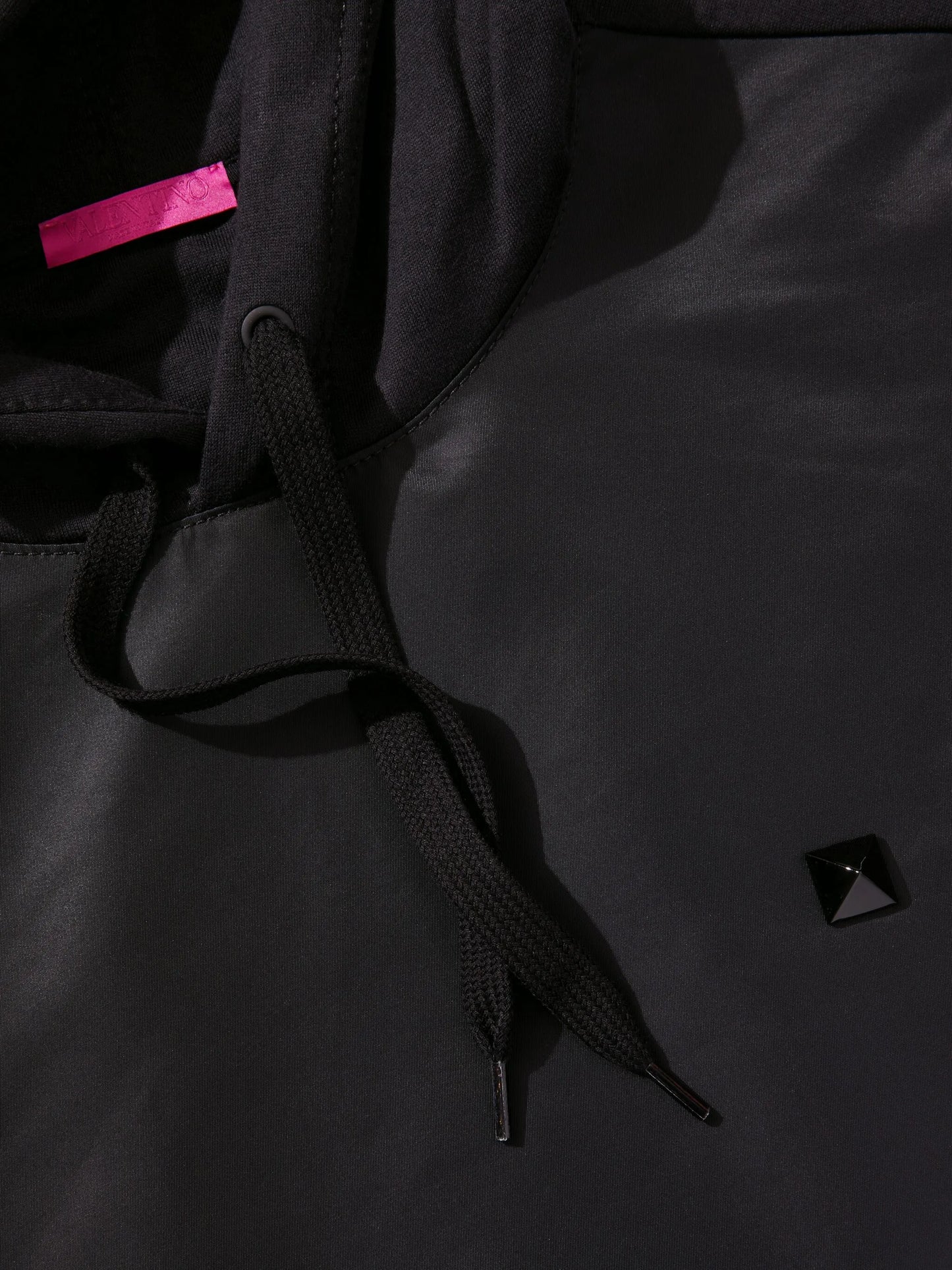 stud detail panelled hoodie