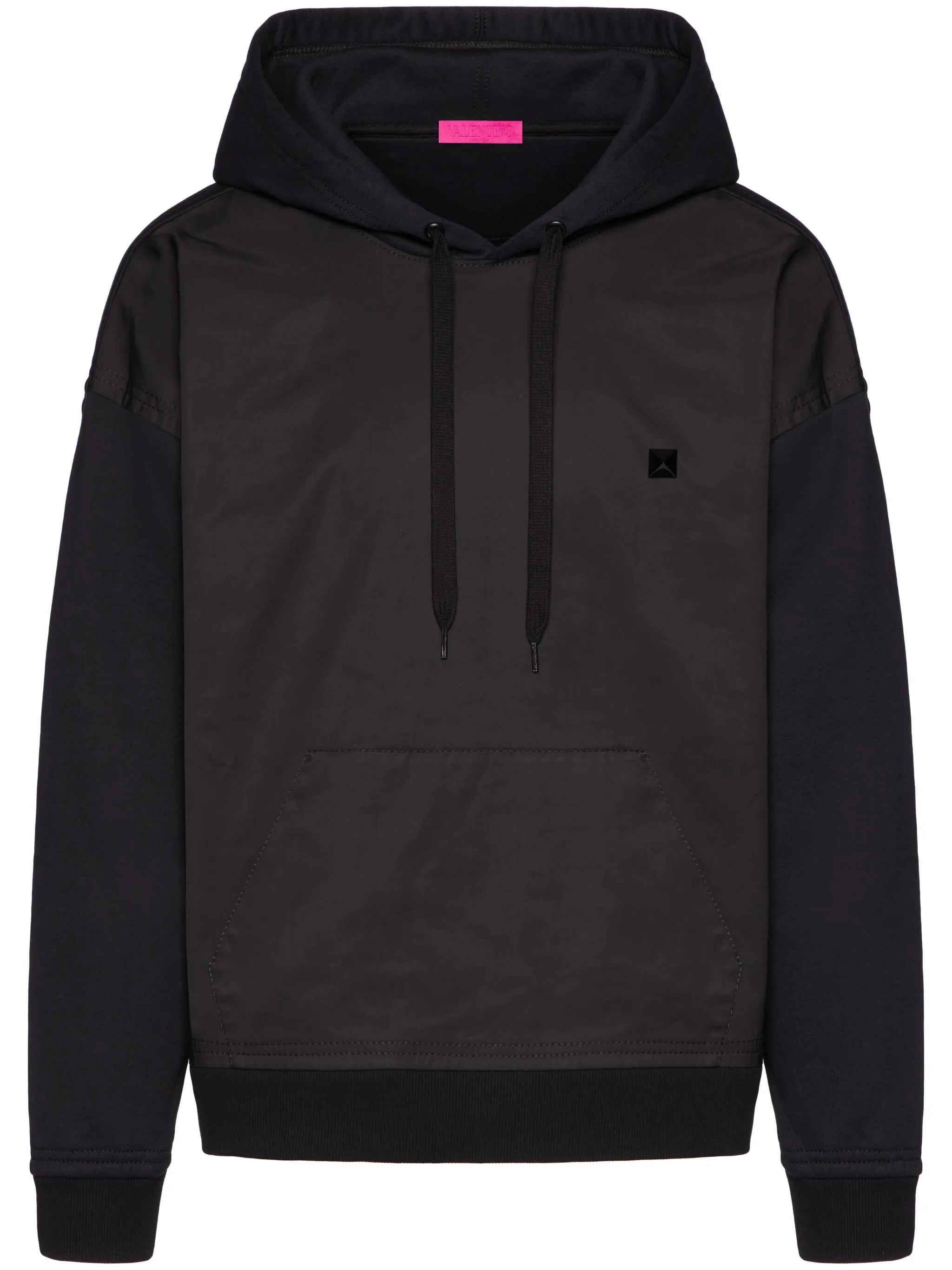 stud detail panelled hoodie