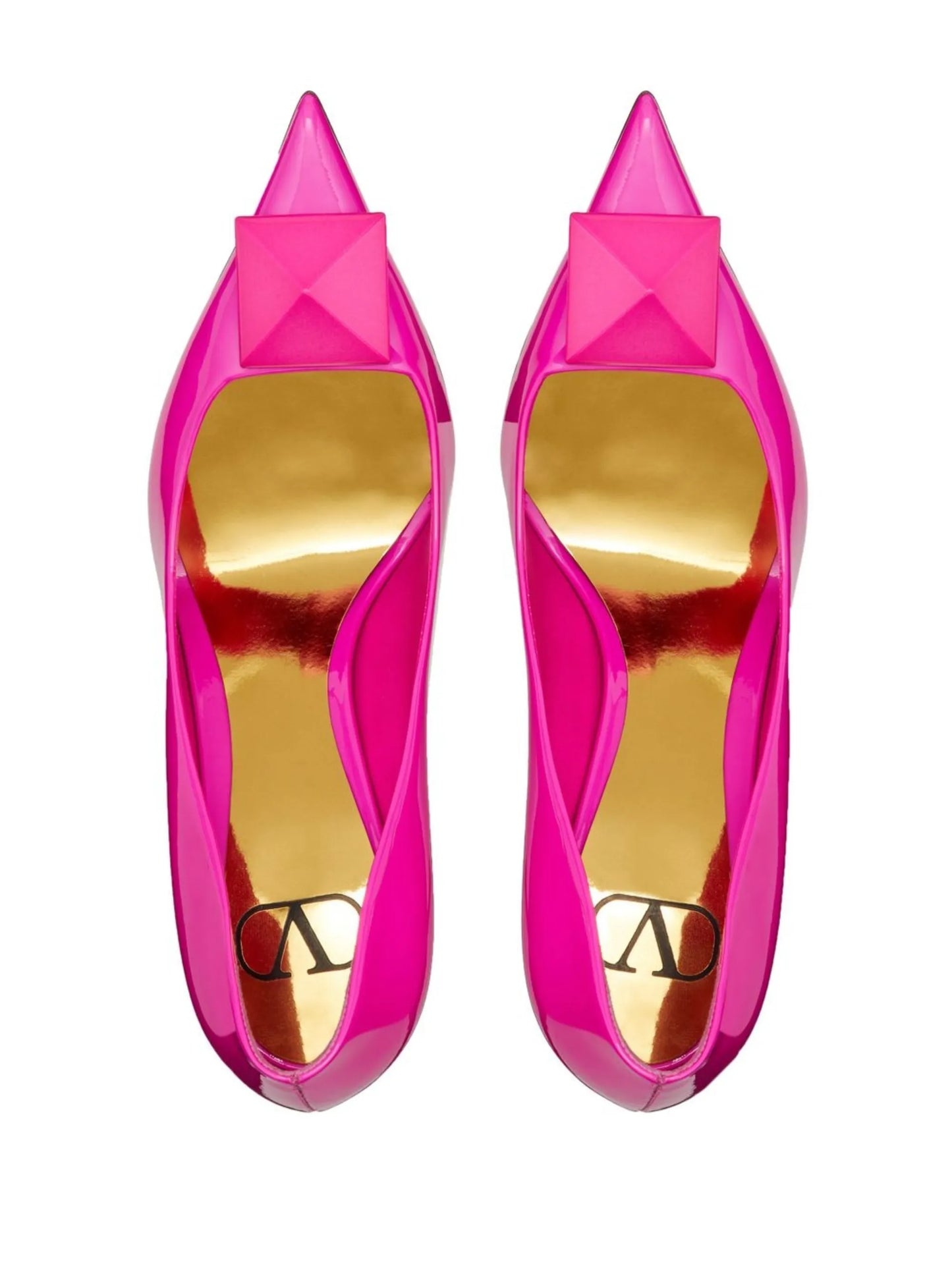 10mm One Stud patent-leather pumps