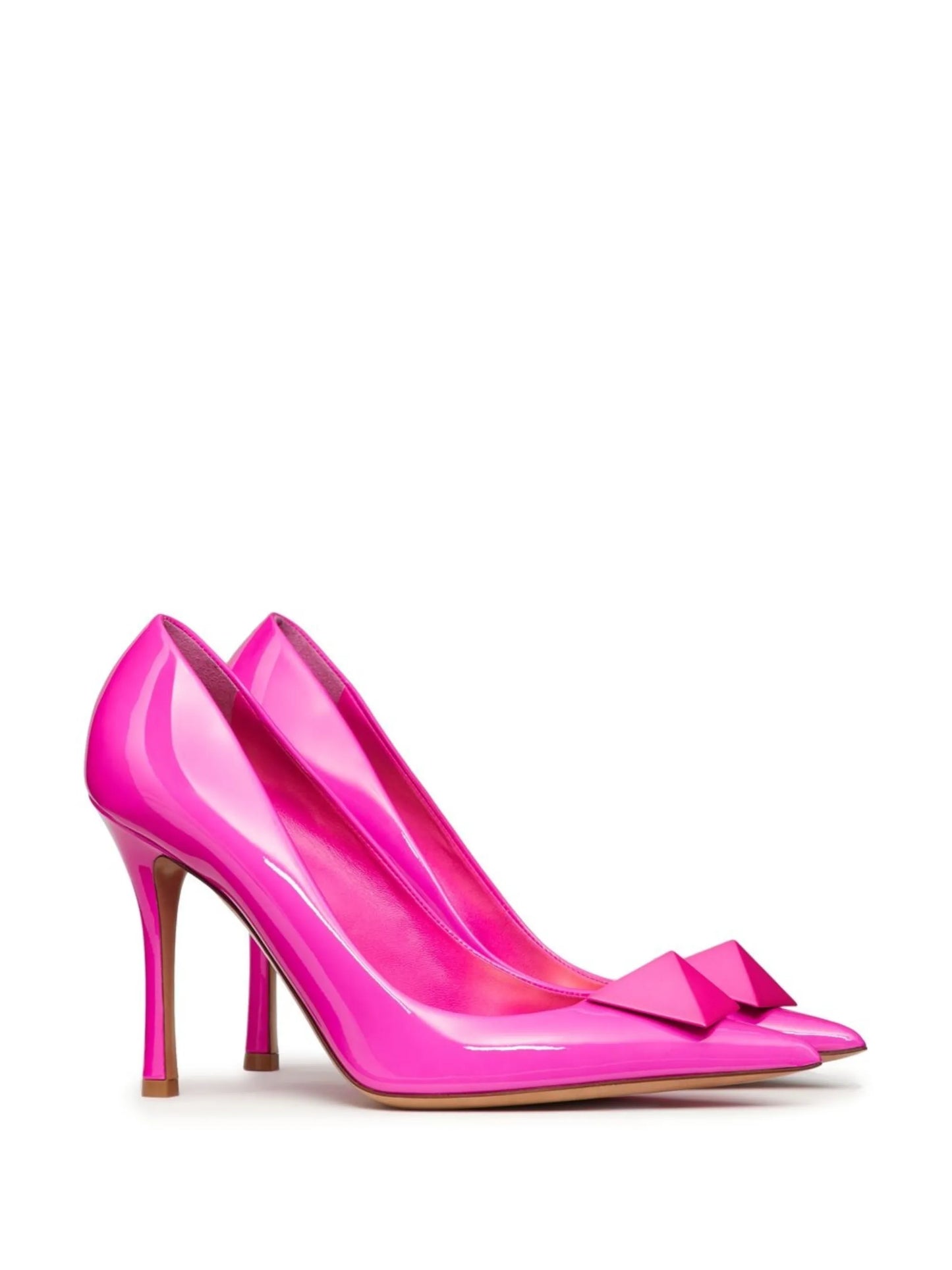 10mm One Stud patent-leather pumps