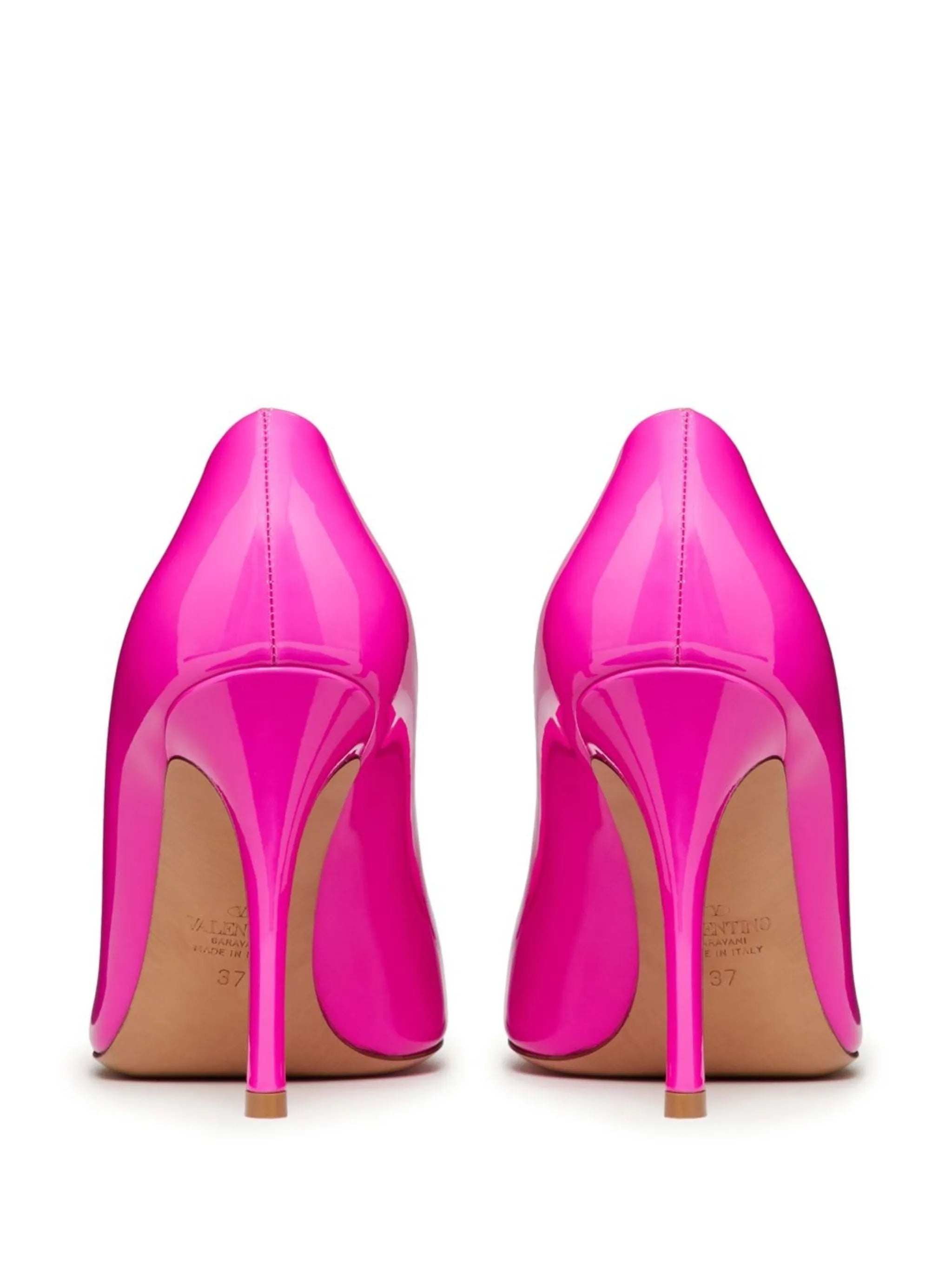 10mm One Stud patent-leather pumps