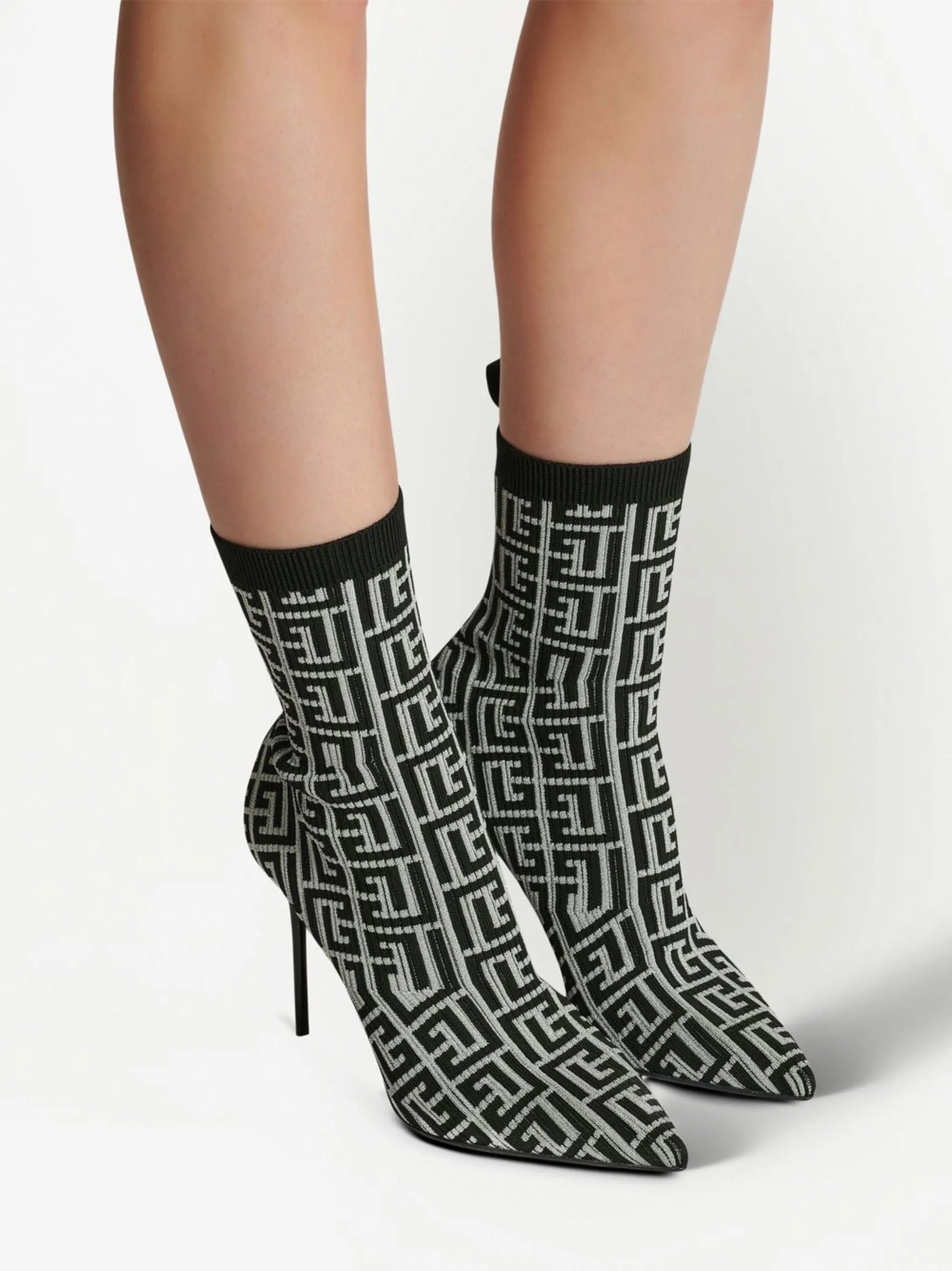 Skye monogram knit ankle boots