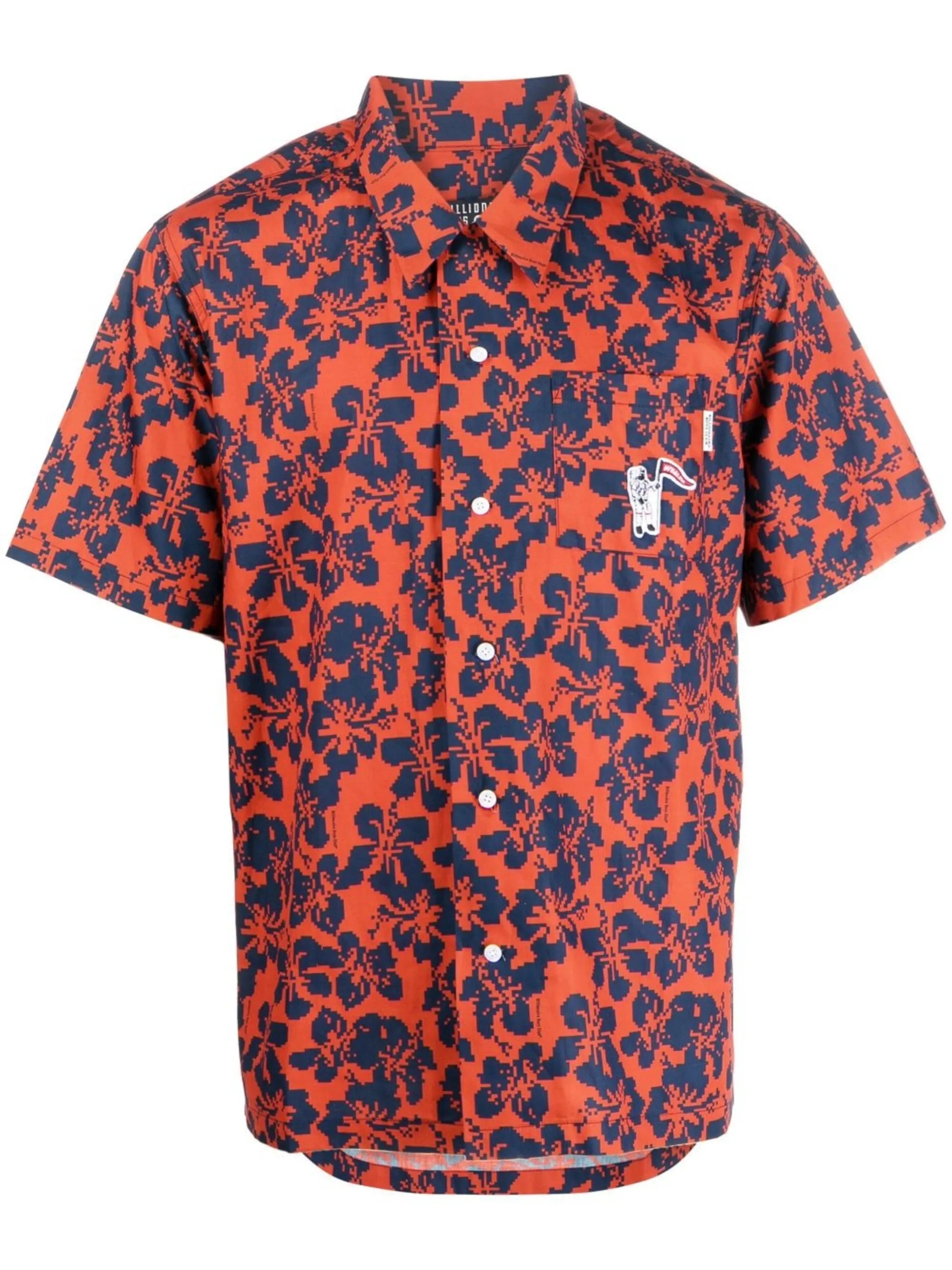 floral-print short-sleeved shirt