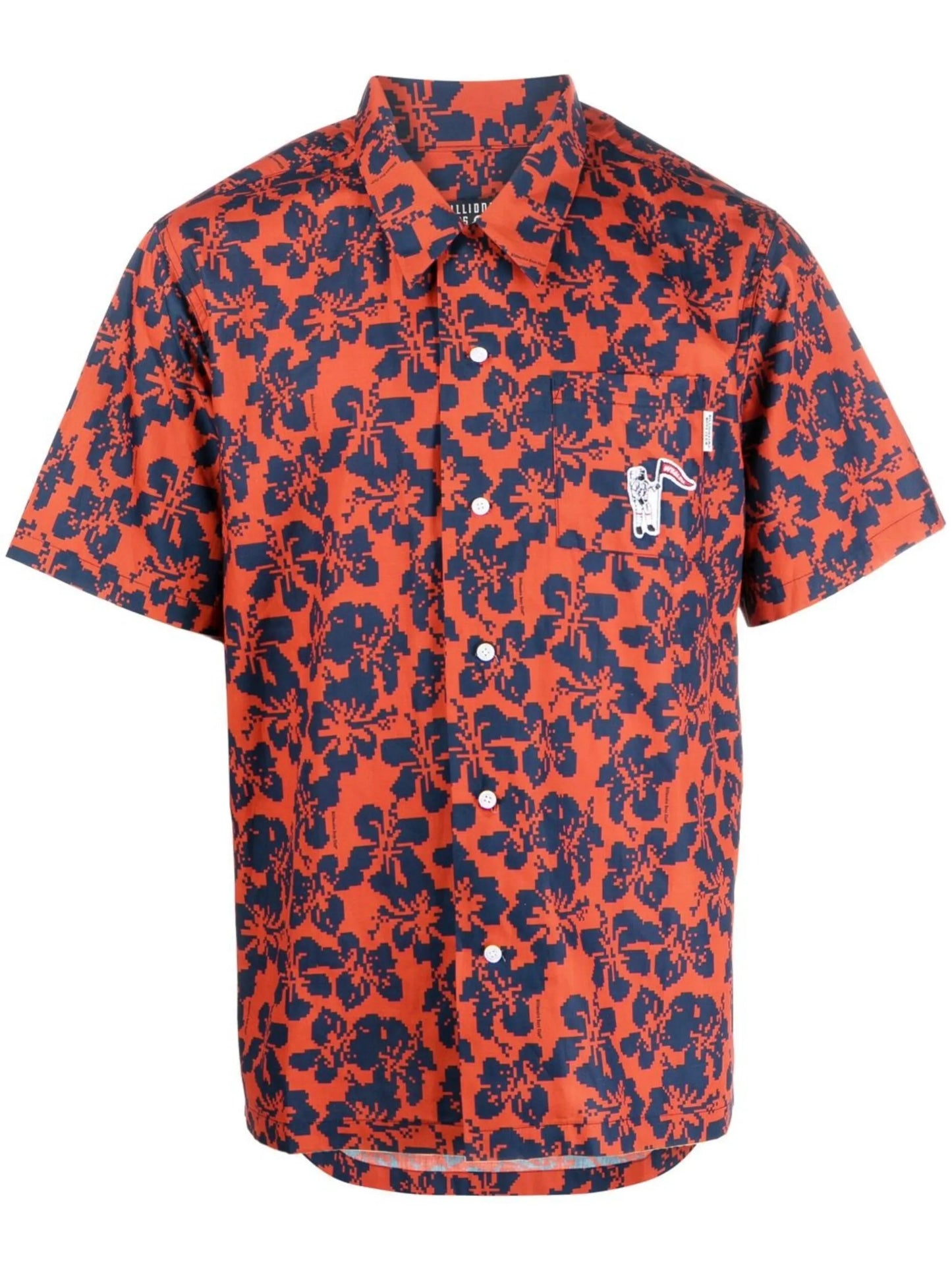 floral-print short-sleeved shirt