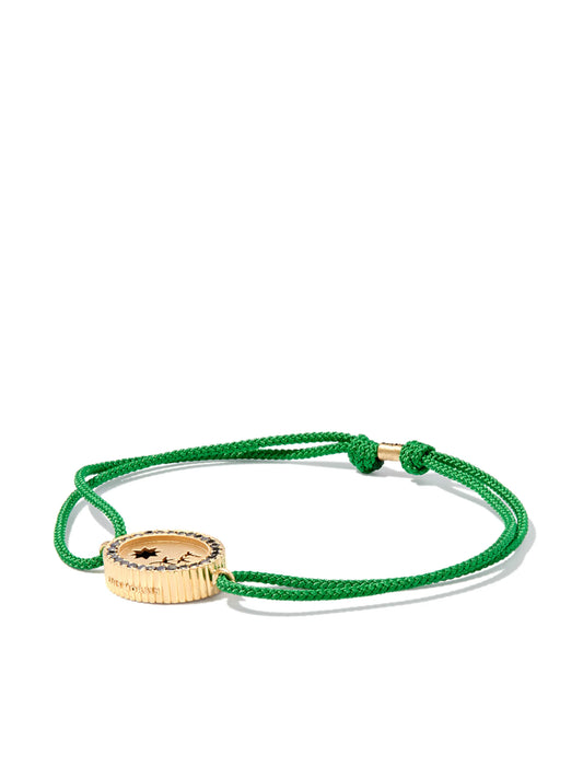 14kt yellow gold palm tree charm cord bracelet