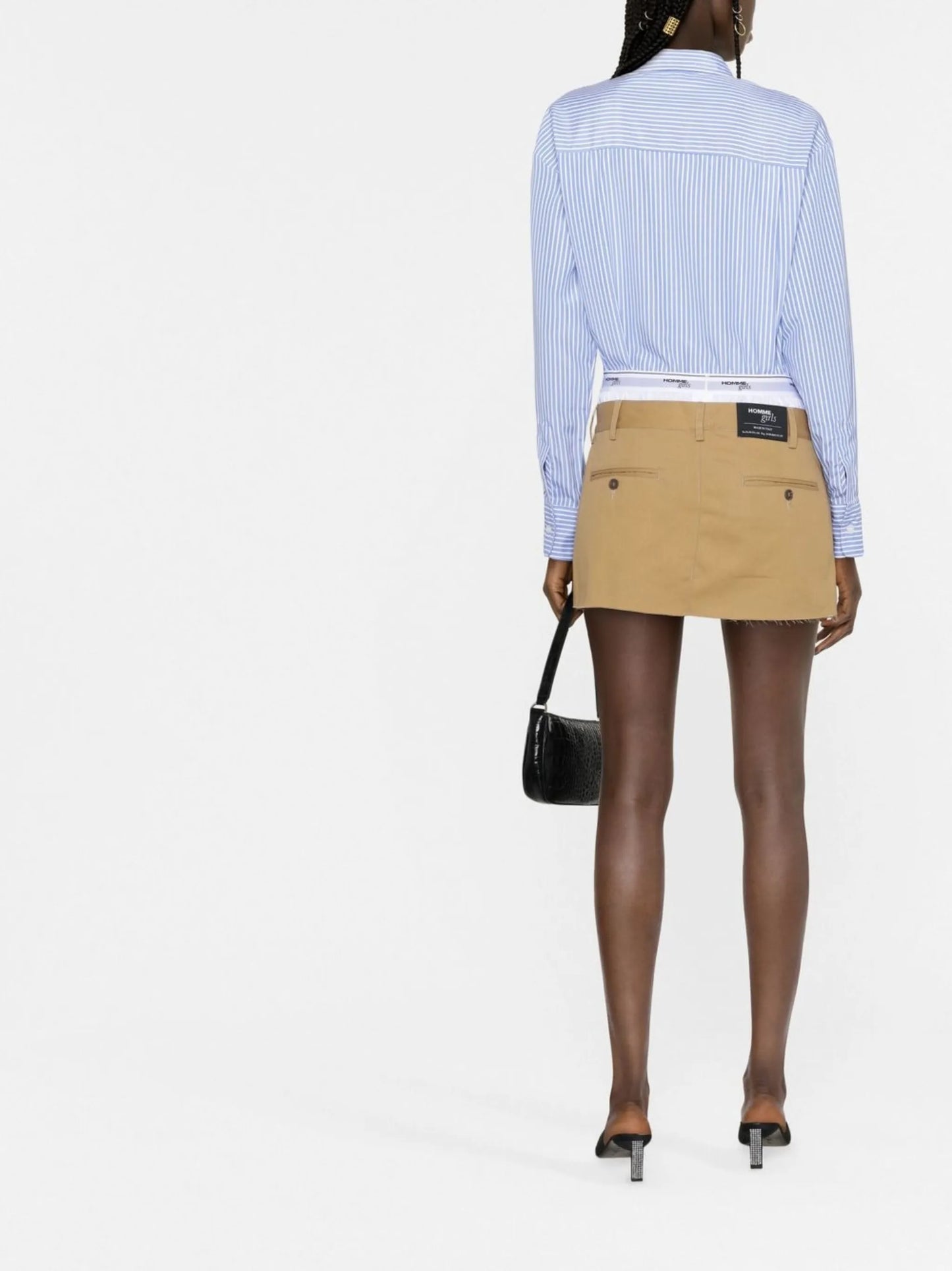 layered raw-hem miniskirt