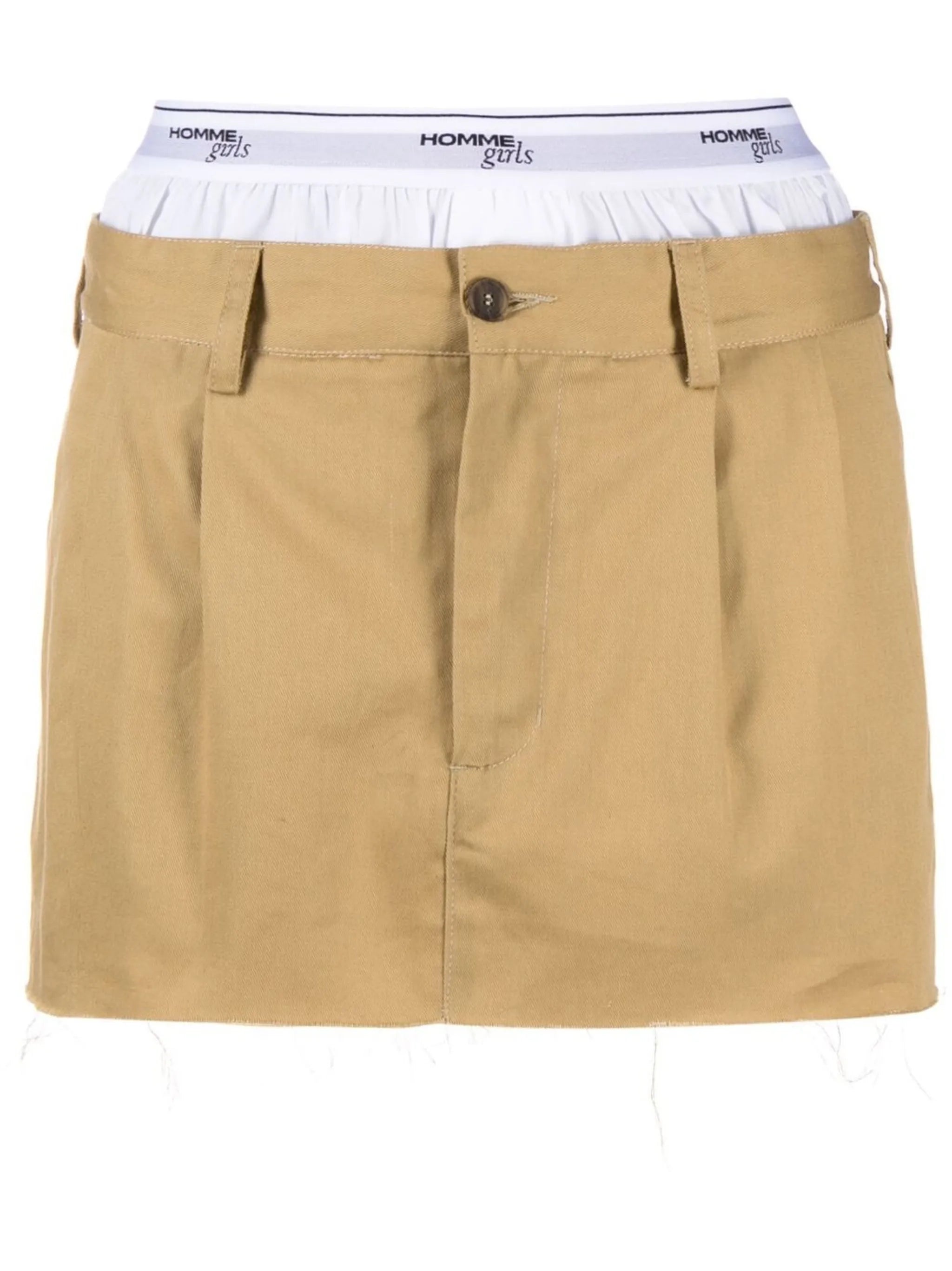 layered raw-hem miniskirt