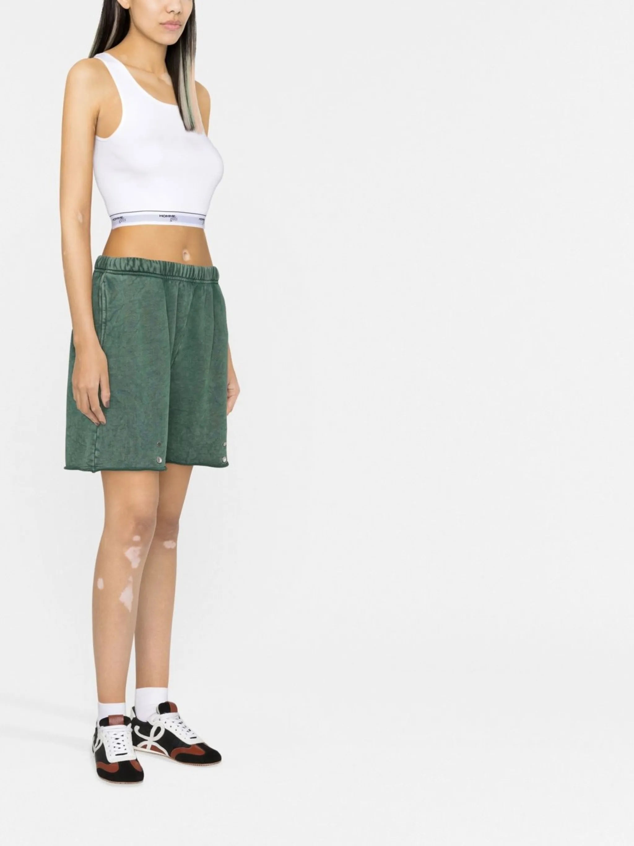 logo-trim cotton tank top