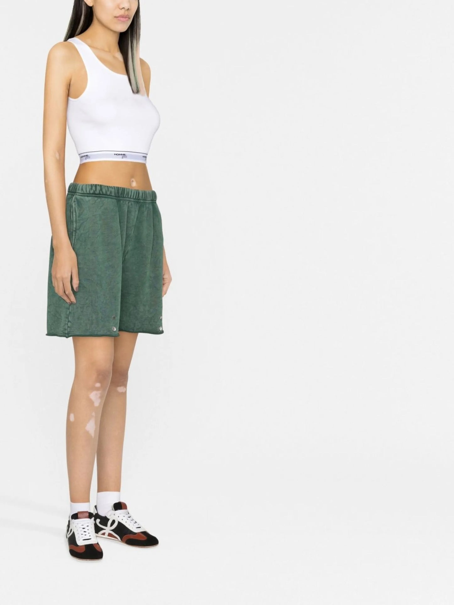 logo-trim cotton tank top