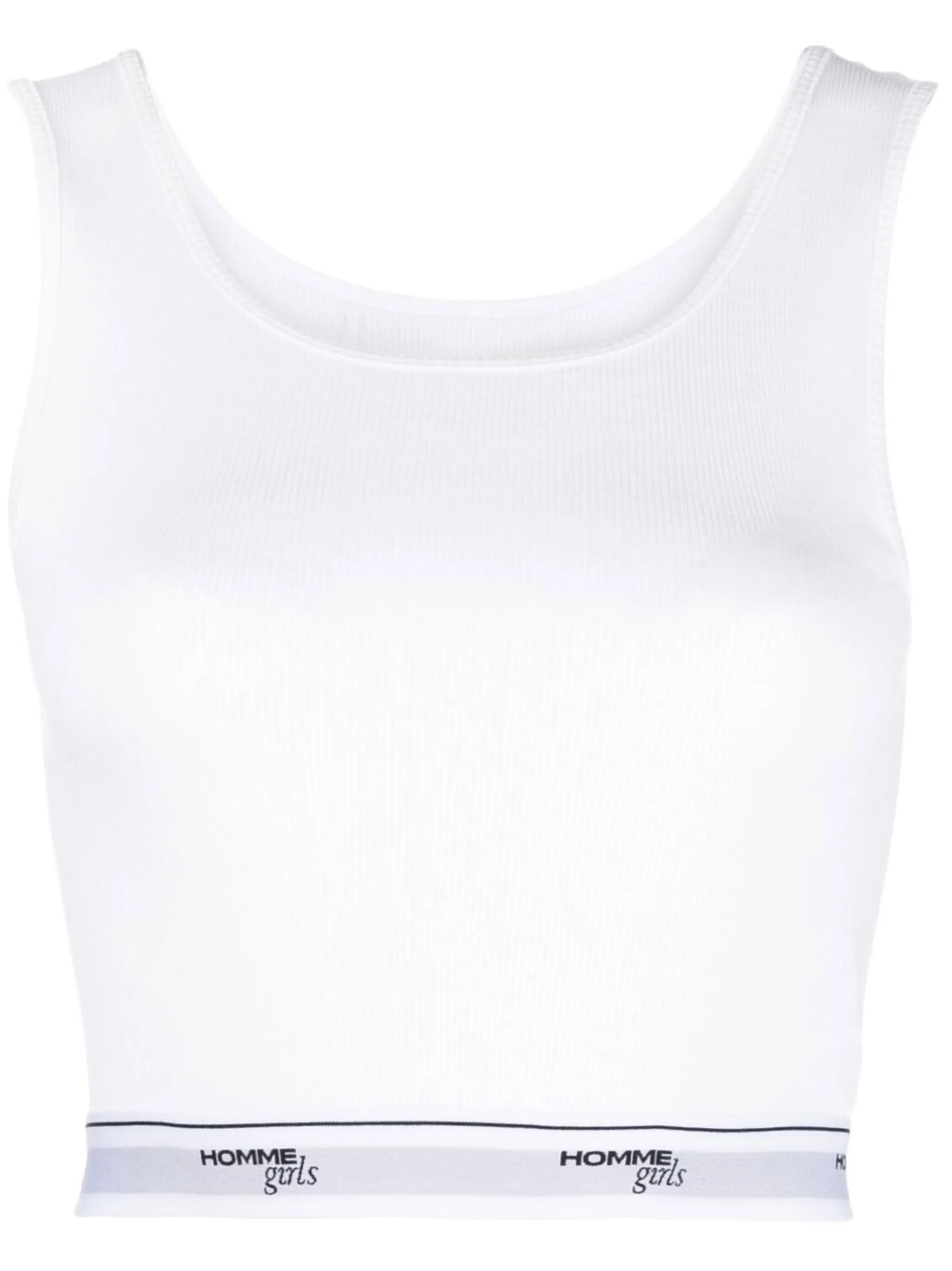 logo-trim cotton tank top