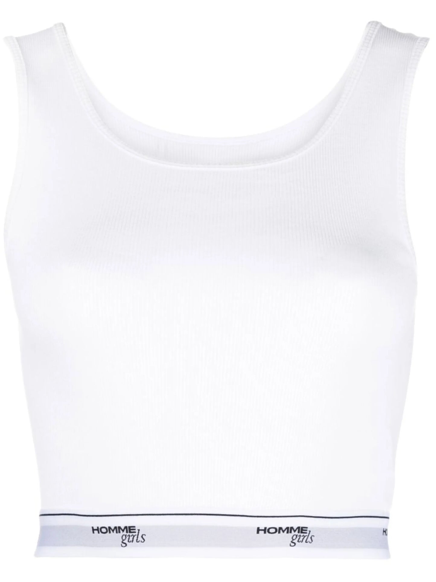 logo-trim cotton tank top