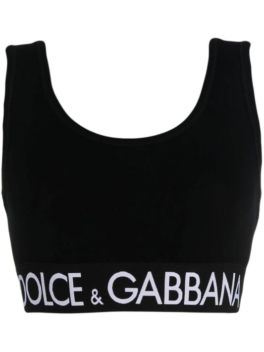 logo-band cropped tank top