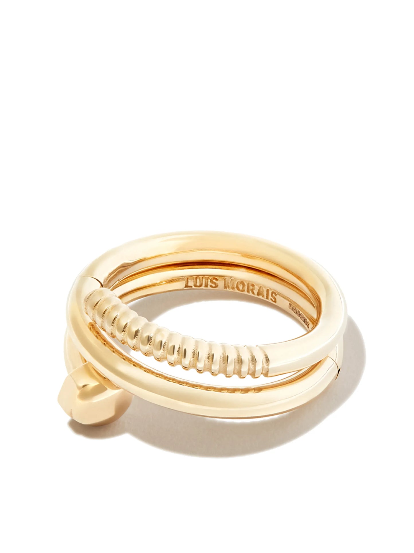 14kt yellow gold Serpentine screw ring