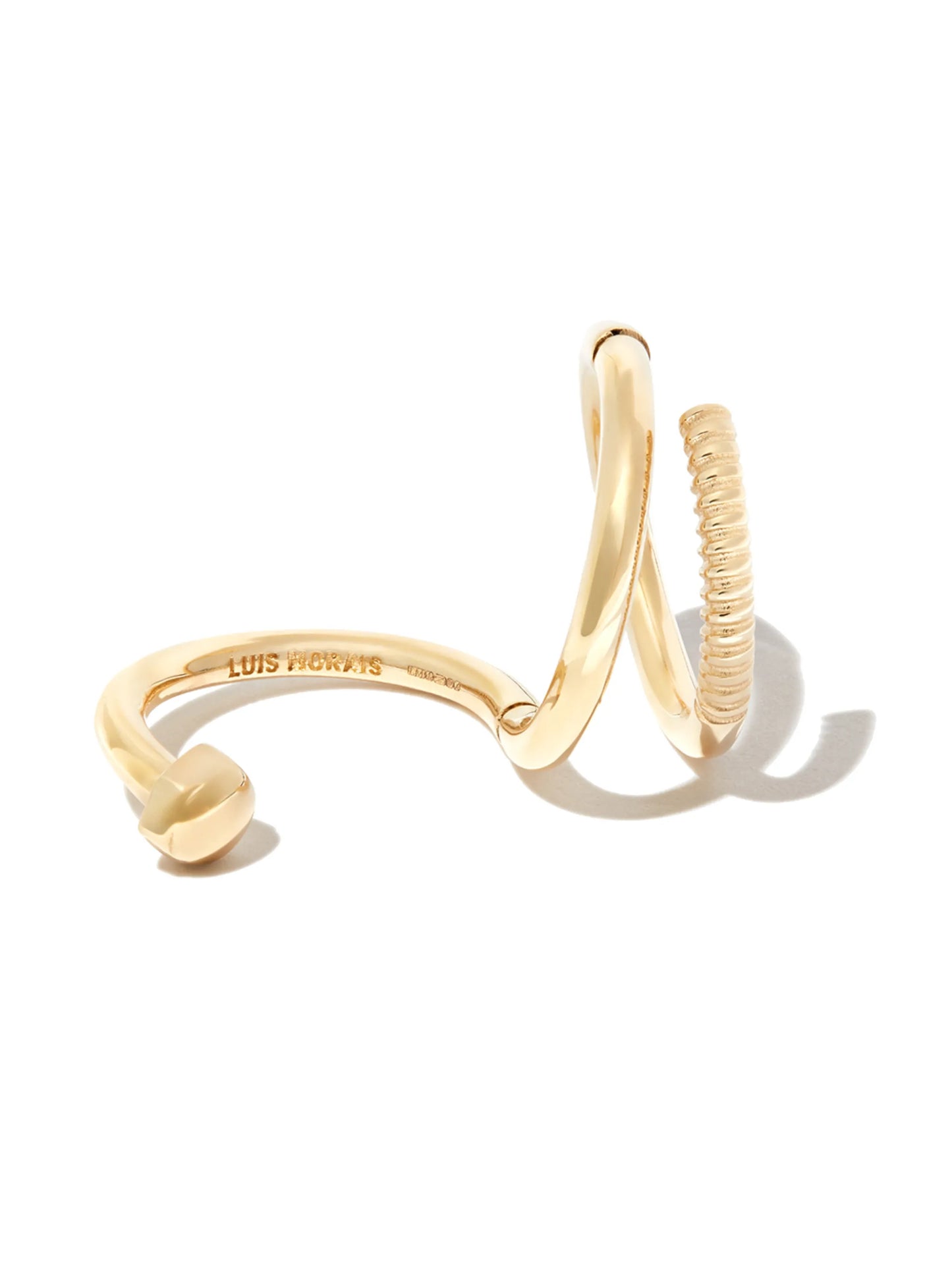 14kt yellow gold Serpentine screw ring