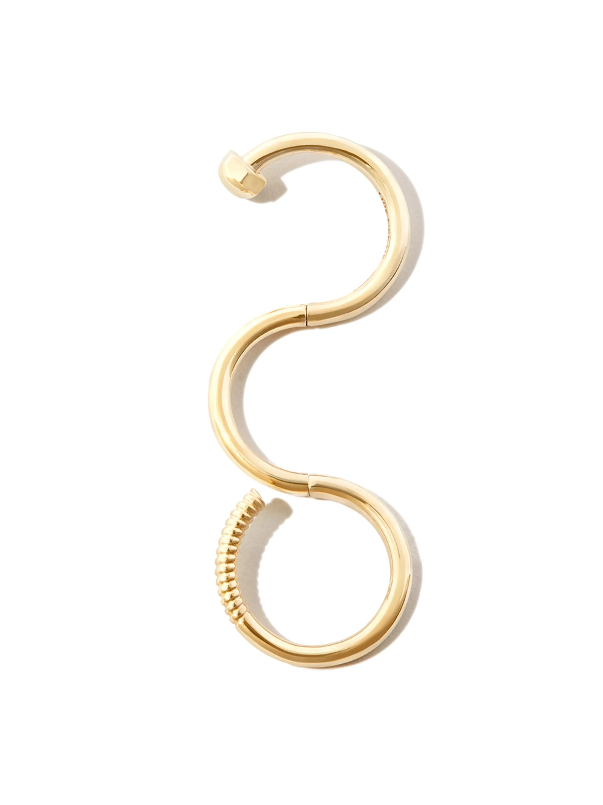 14kt yellow gold Serpentine screw ring