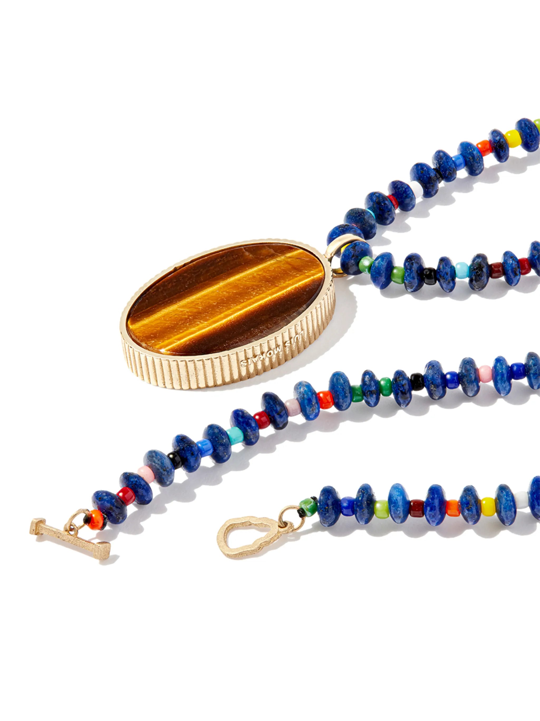 14kt yelow gold Skull beaded necklace