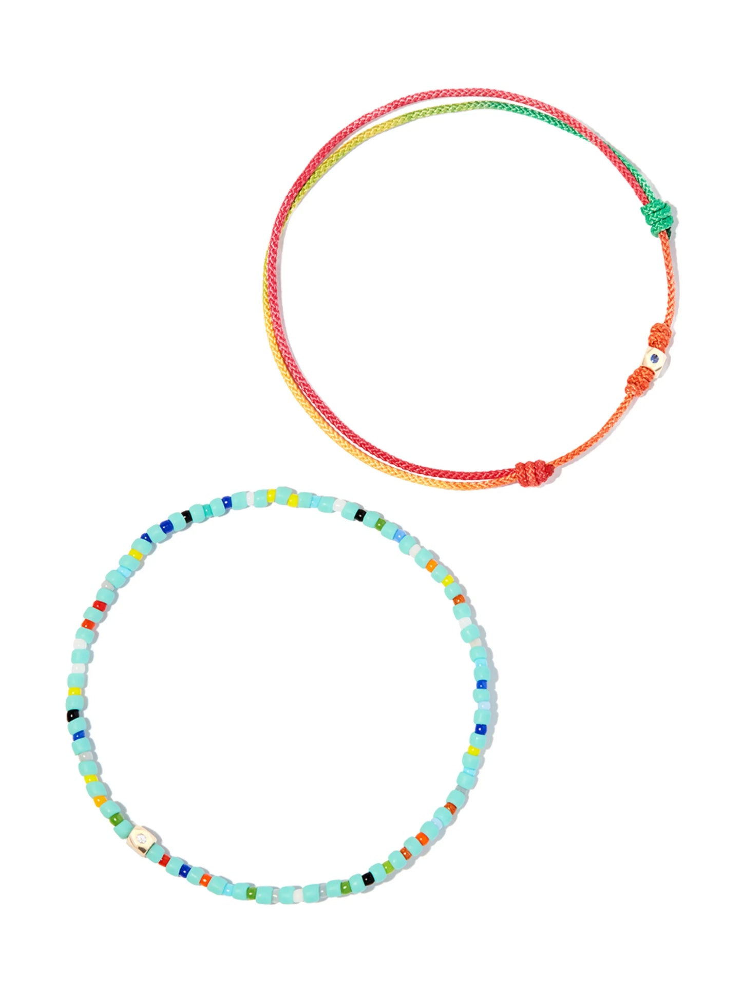 14kt yellow gold beaded bracelet set