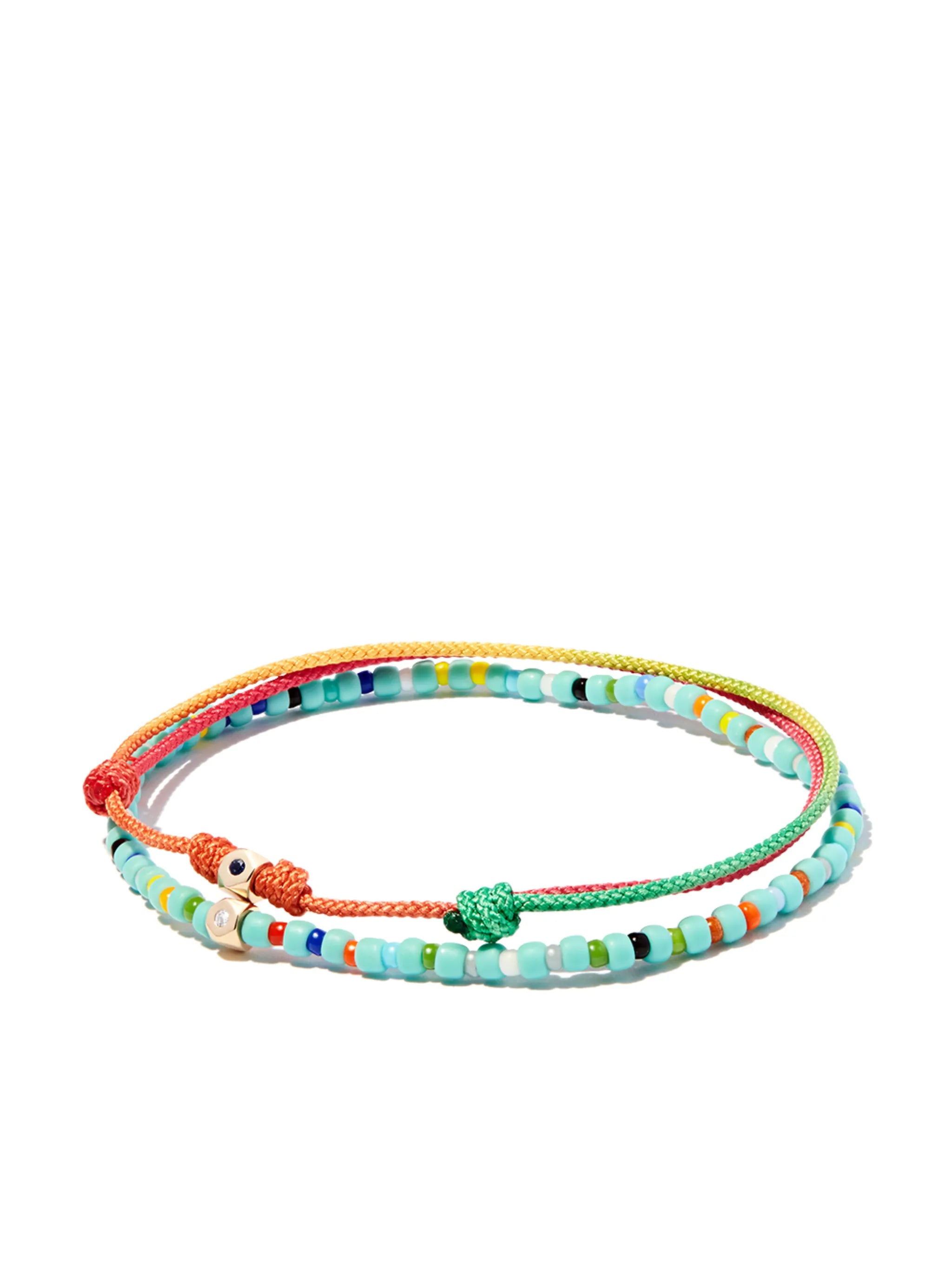 14kt yellow gold beaded bracelet set