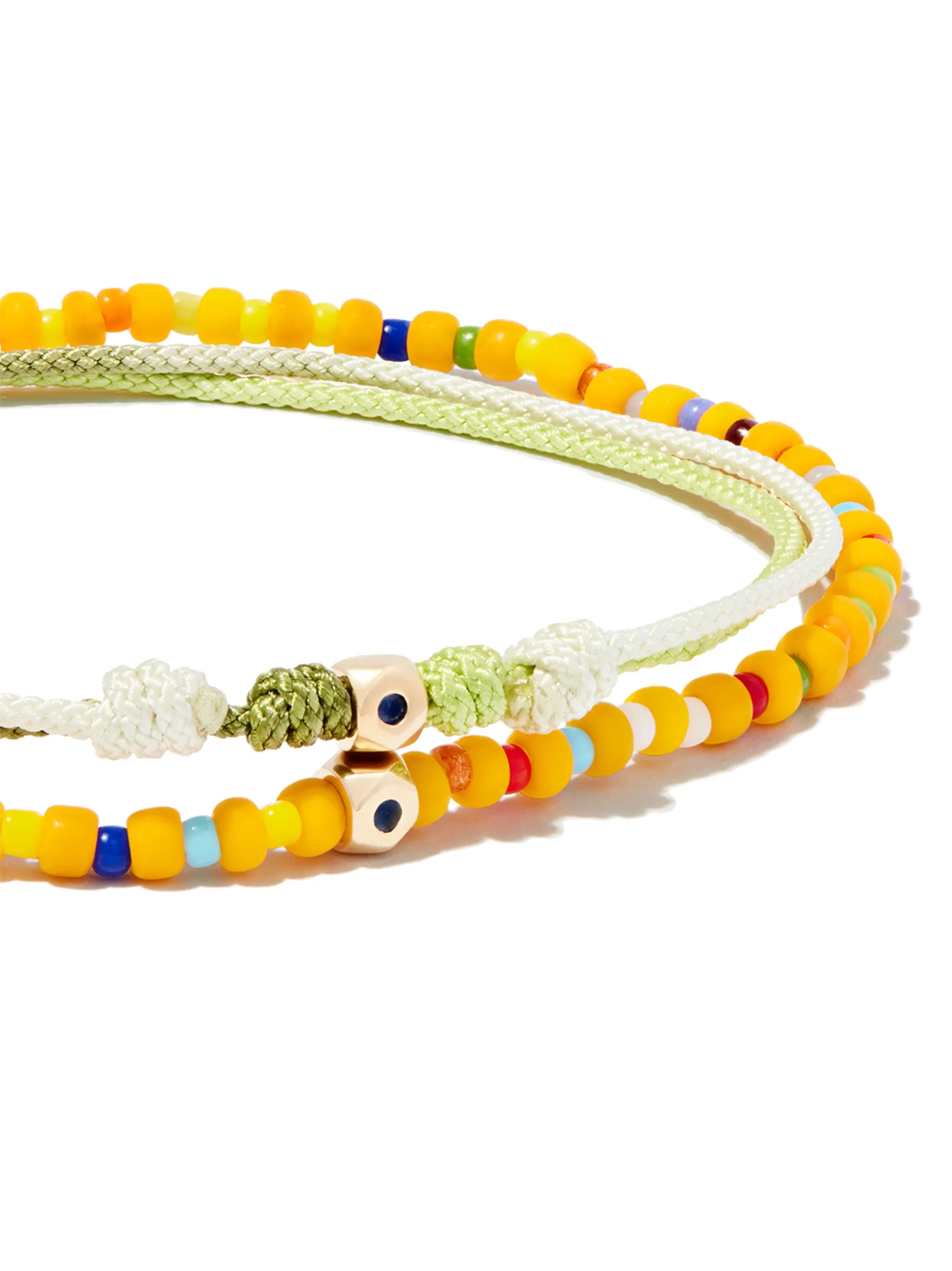 14kt yellow gold beaded bracelet set