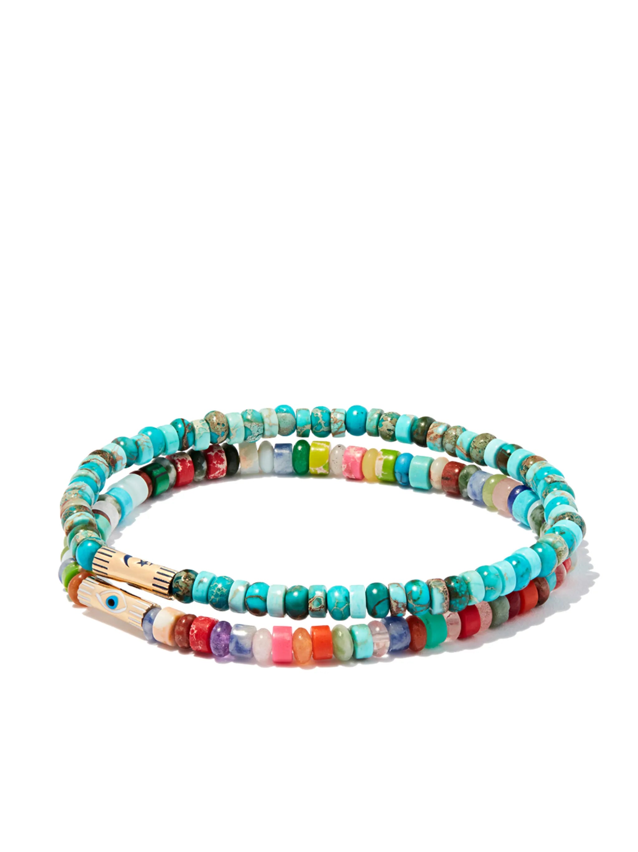 14kt yellow gold Moon and Eye bracelet set