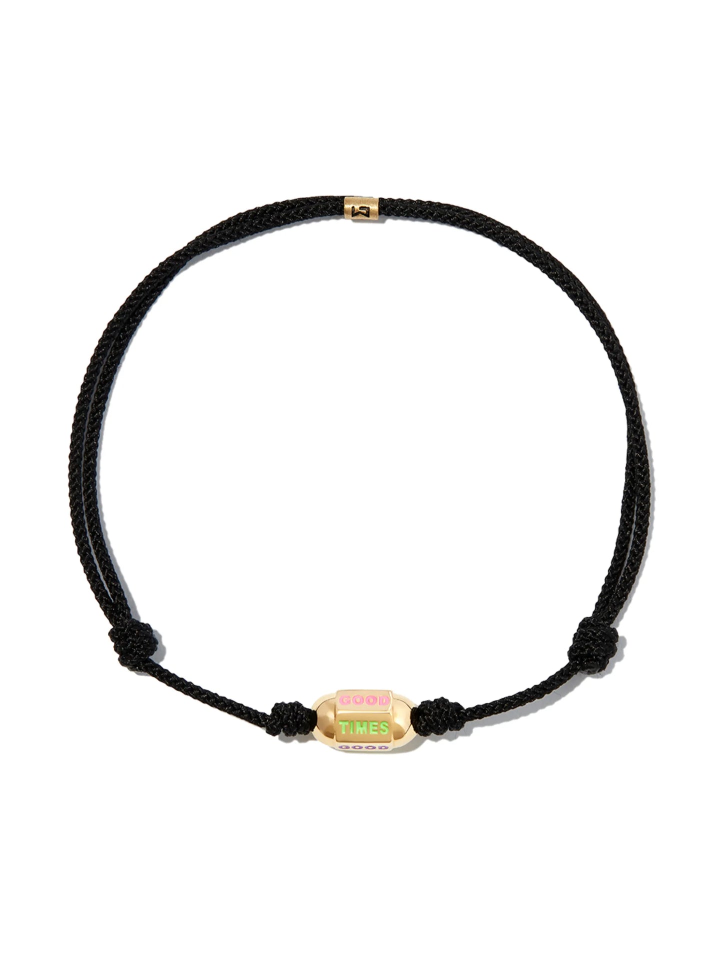 14kt yellow gold Good Times bolt cord bracelet