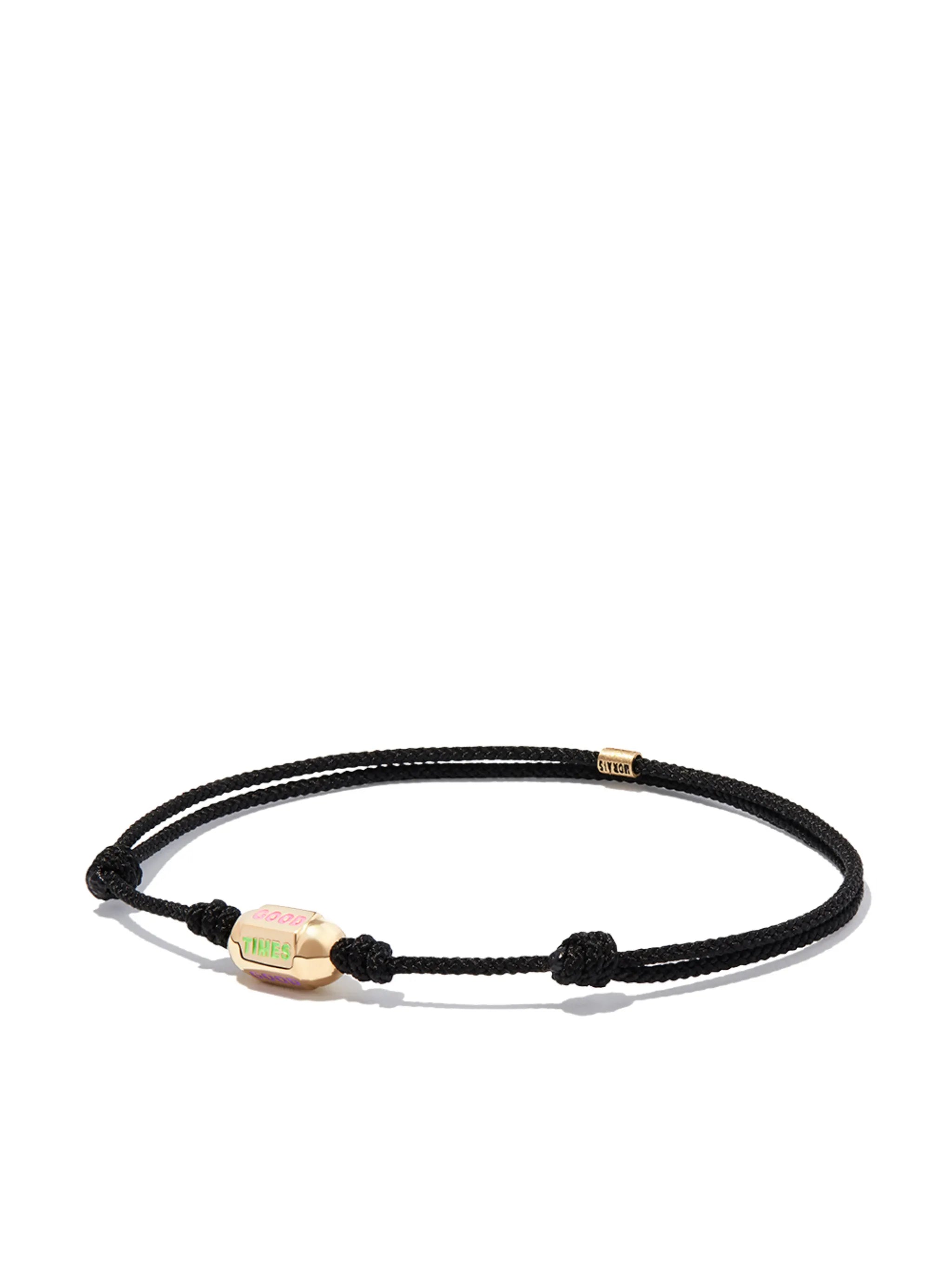 14kt yellow gold Good Times bolt cord bracelet