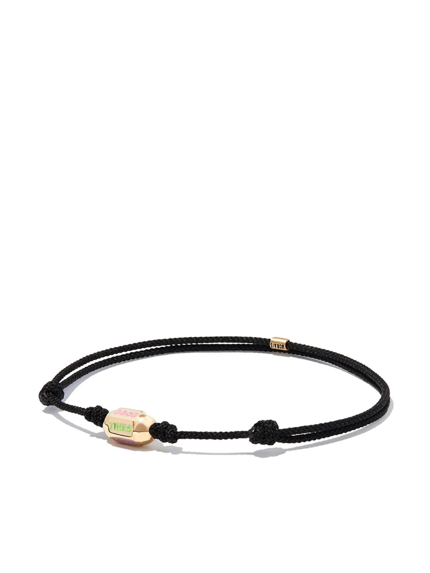 14kt yellow gold Good Times bolt cord bracelet