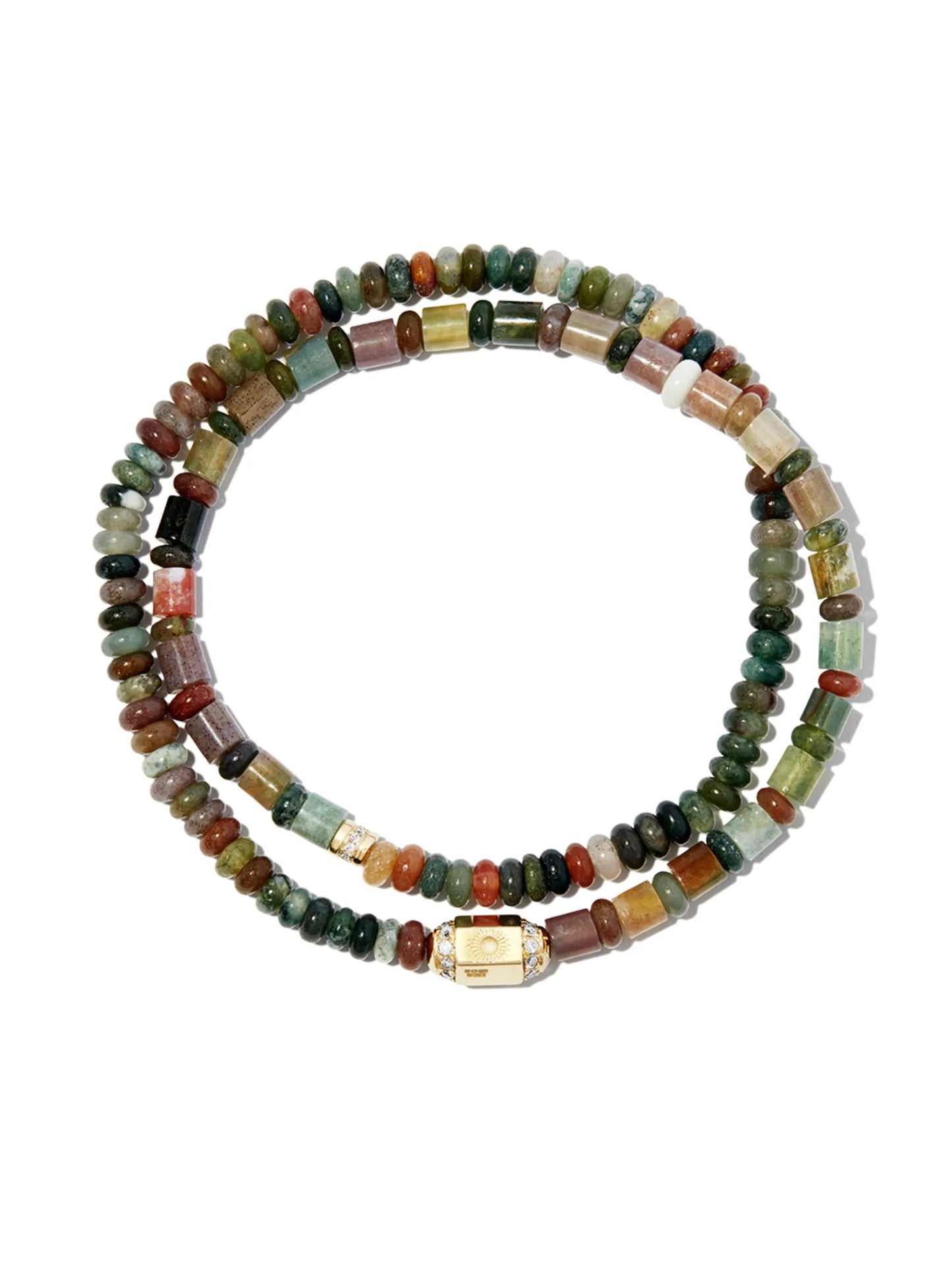 14kt yellow gold diamond sunburst beaded wrap bracelet
