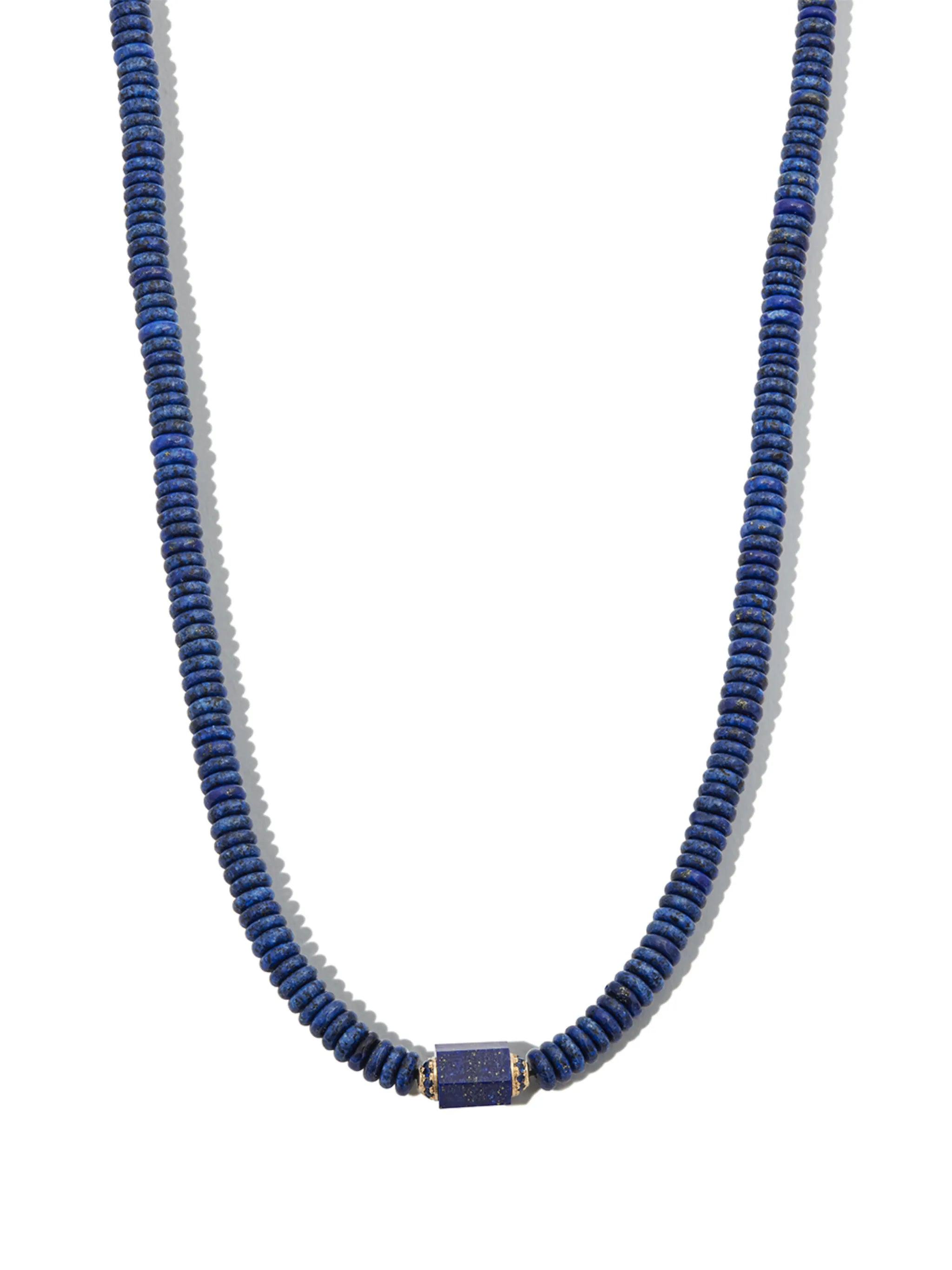 14kt yellow gold beaded lapis lazuli choker necklace
