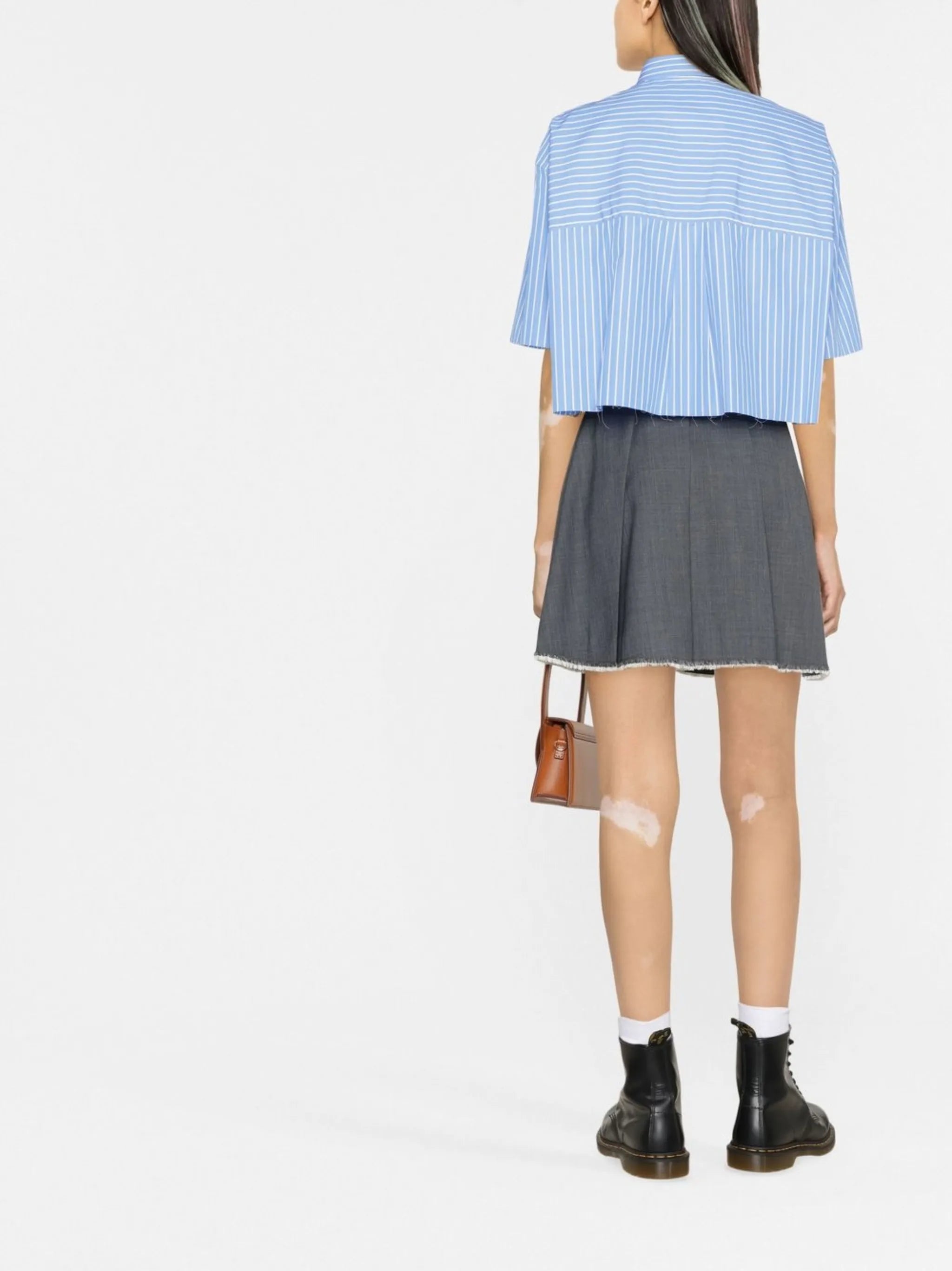 striped cropped shirt