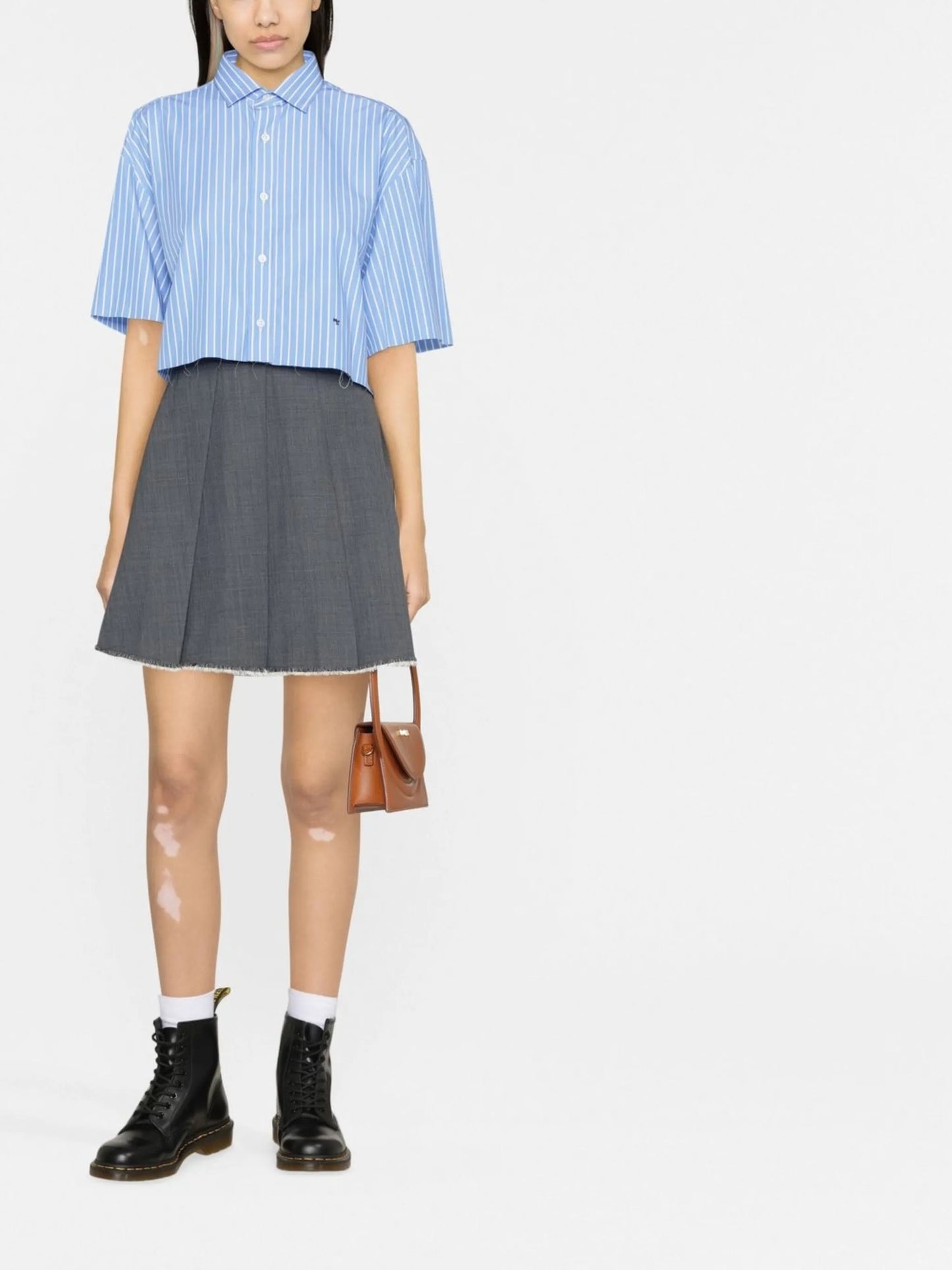 striped cropped shirt