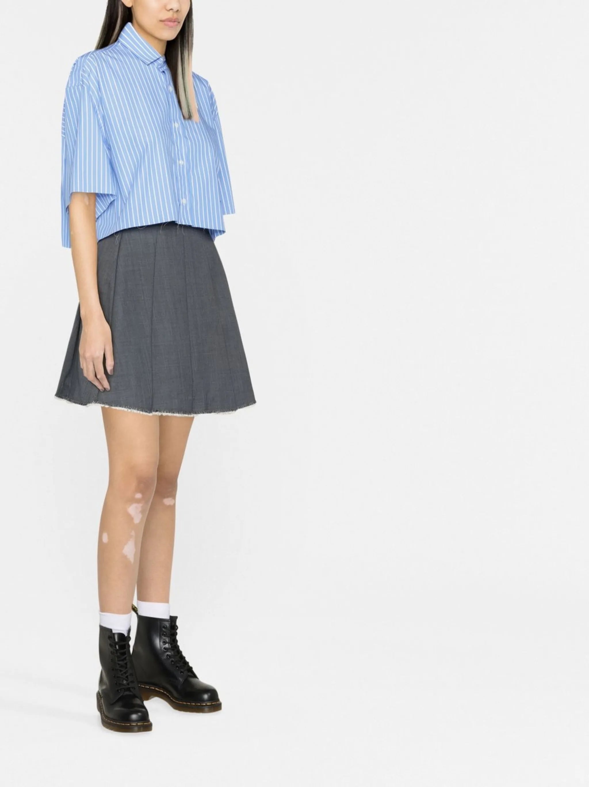 striped cropped shirt