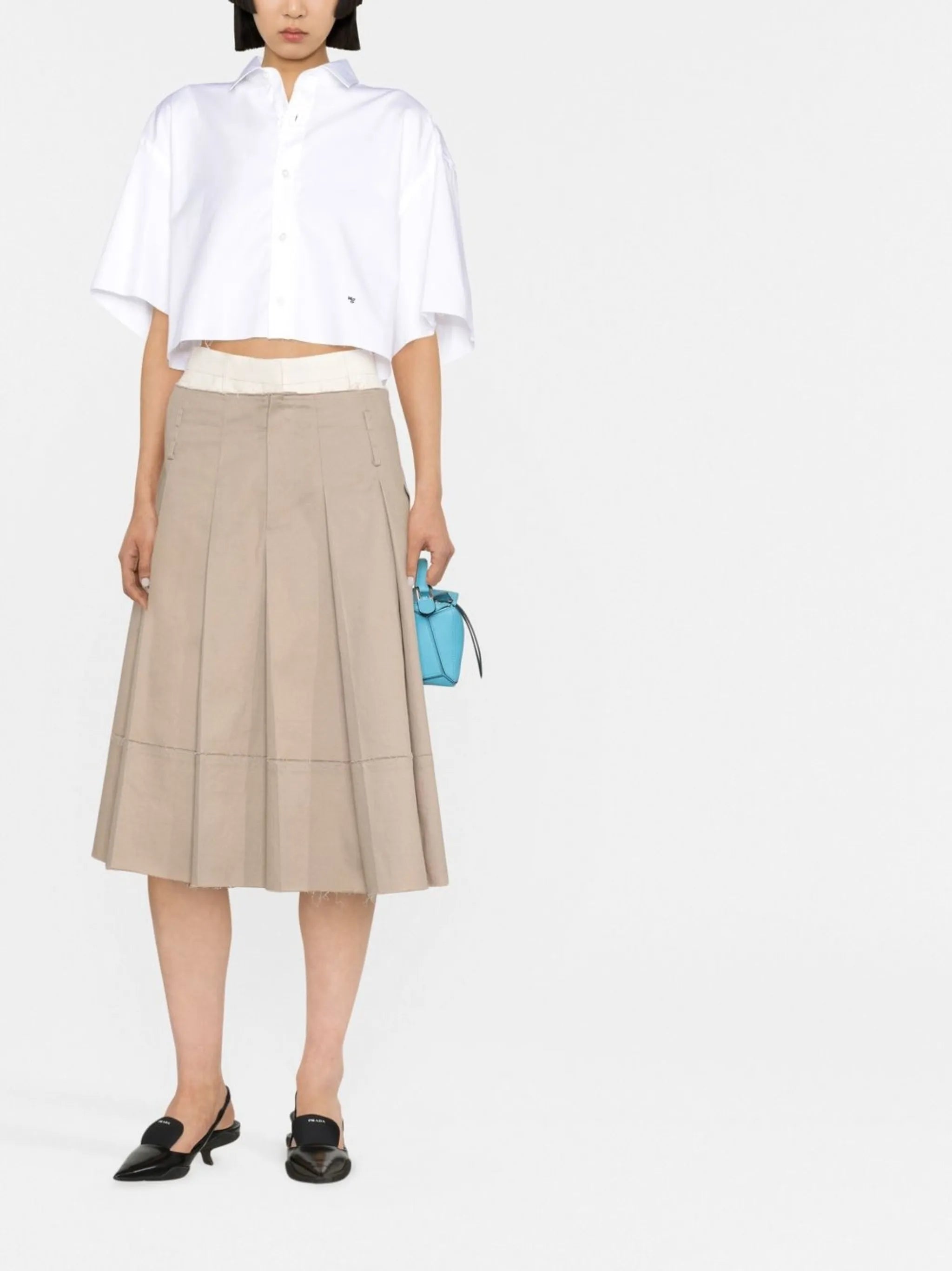 cropped cotton shirt