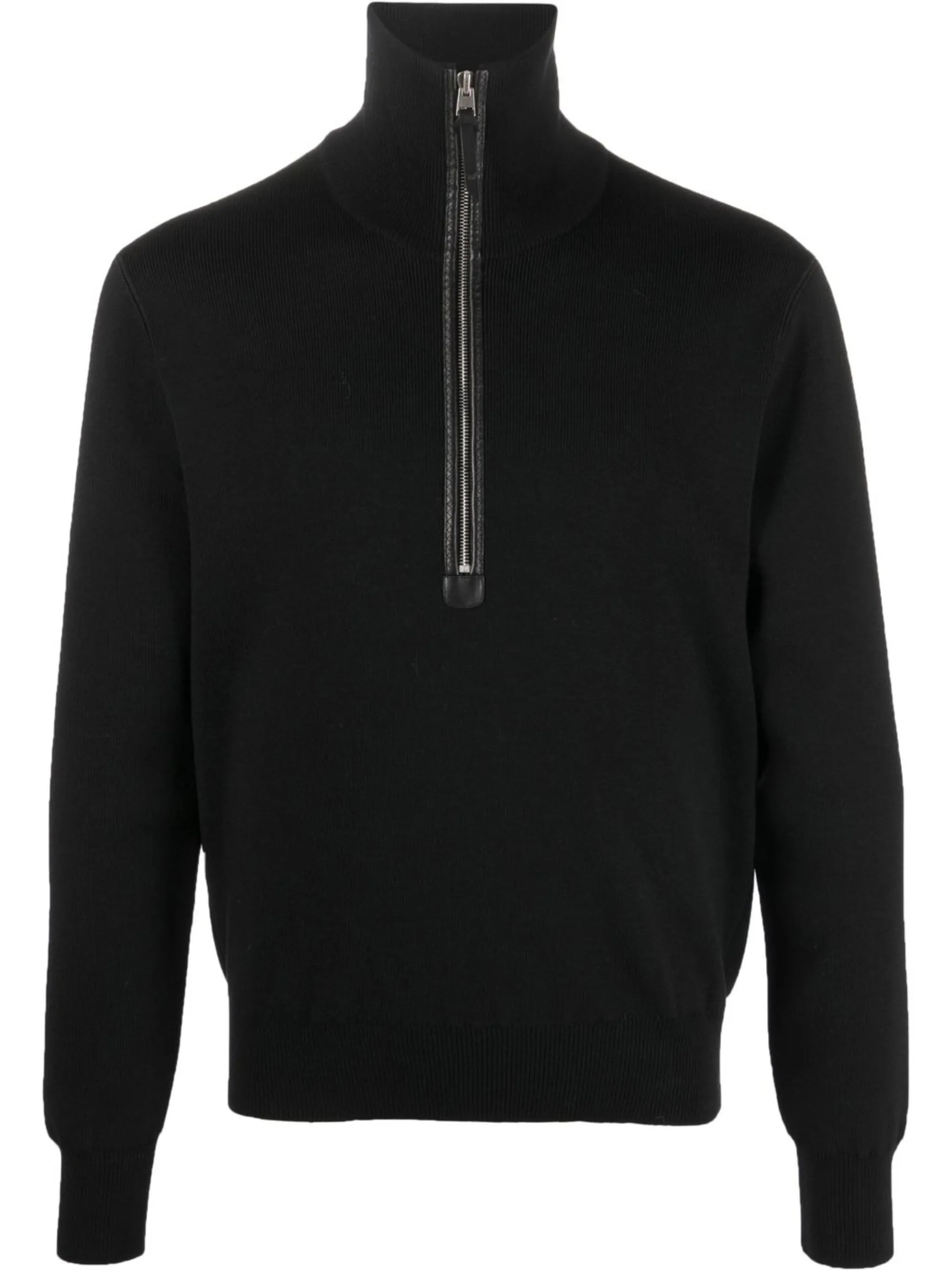chunky-knit half-zip jumper
