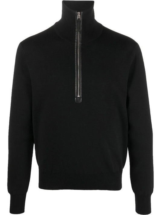 chunky-knit half-zip jumper
