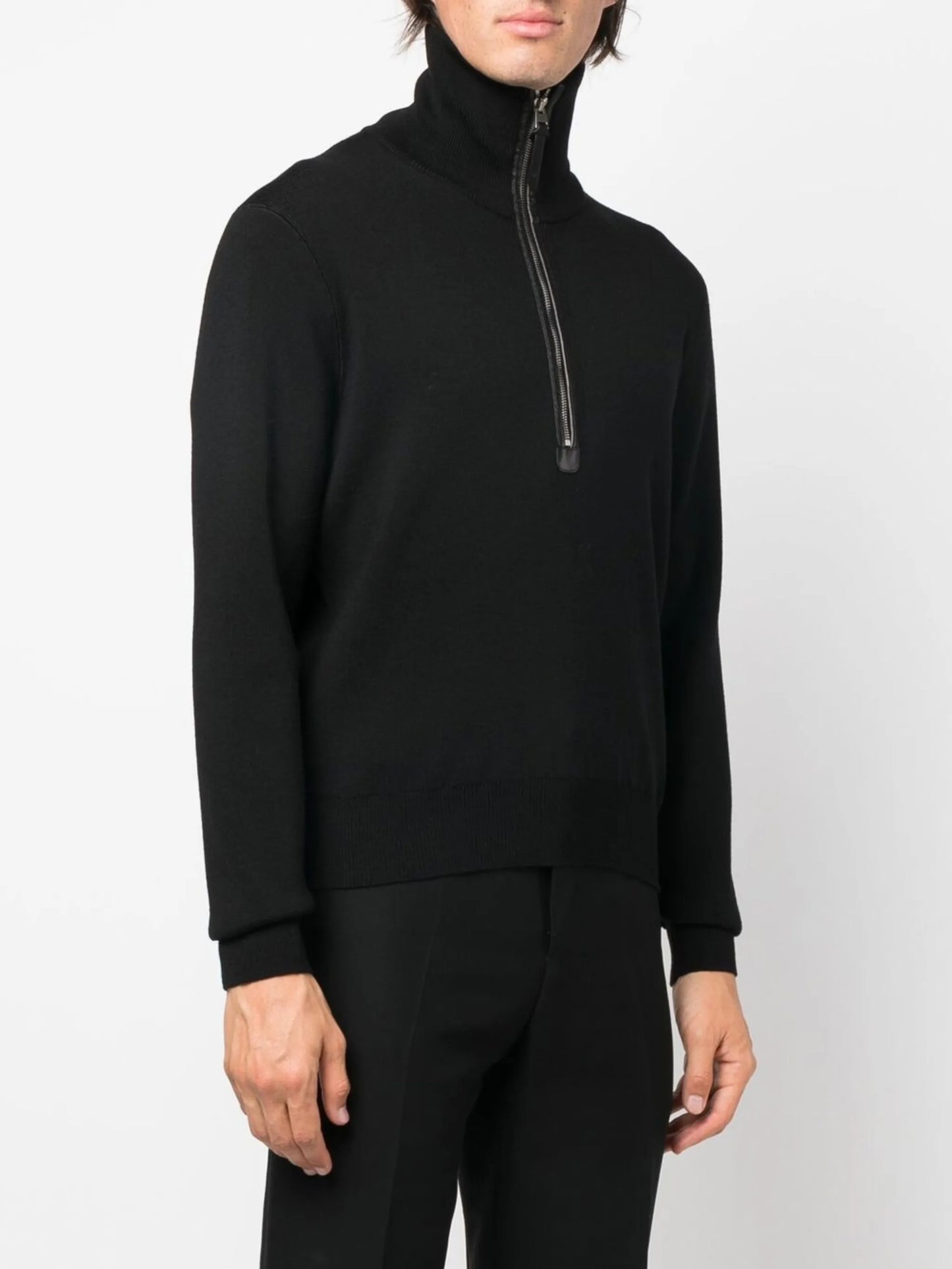 chunky-knit half-zip jumper