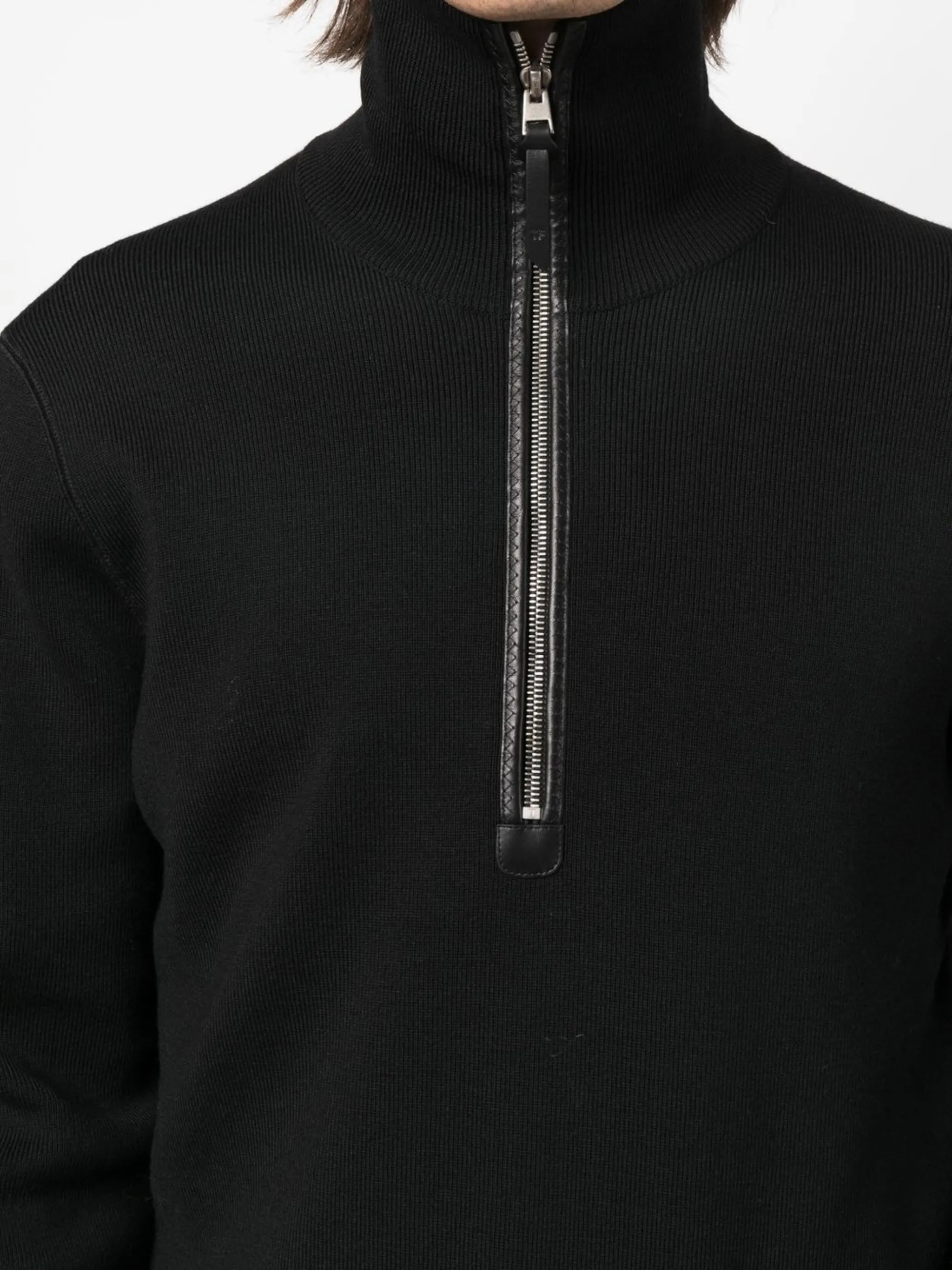 chunky-knit half-zip jumper