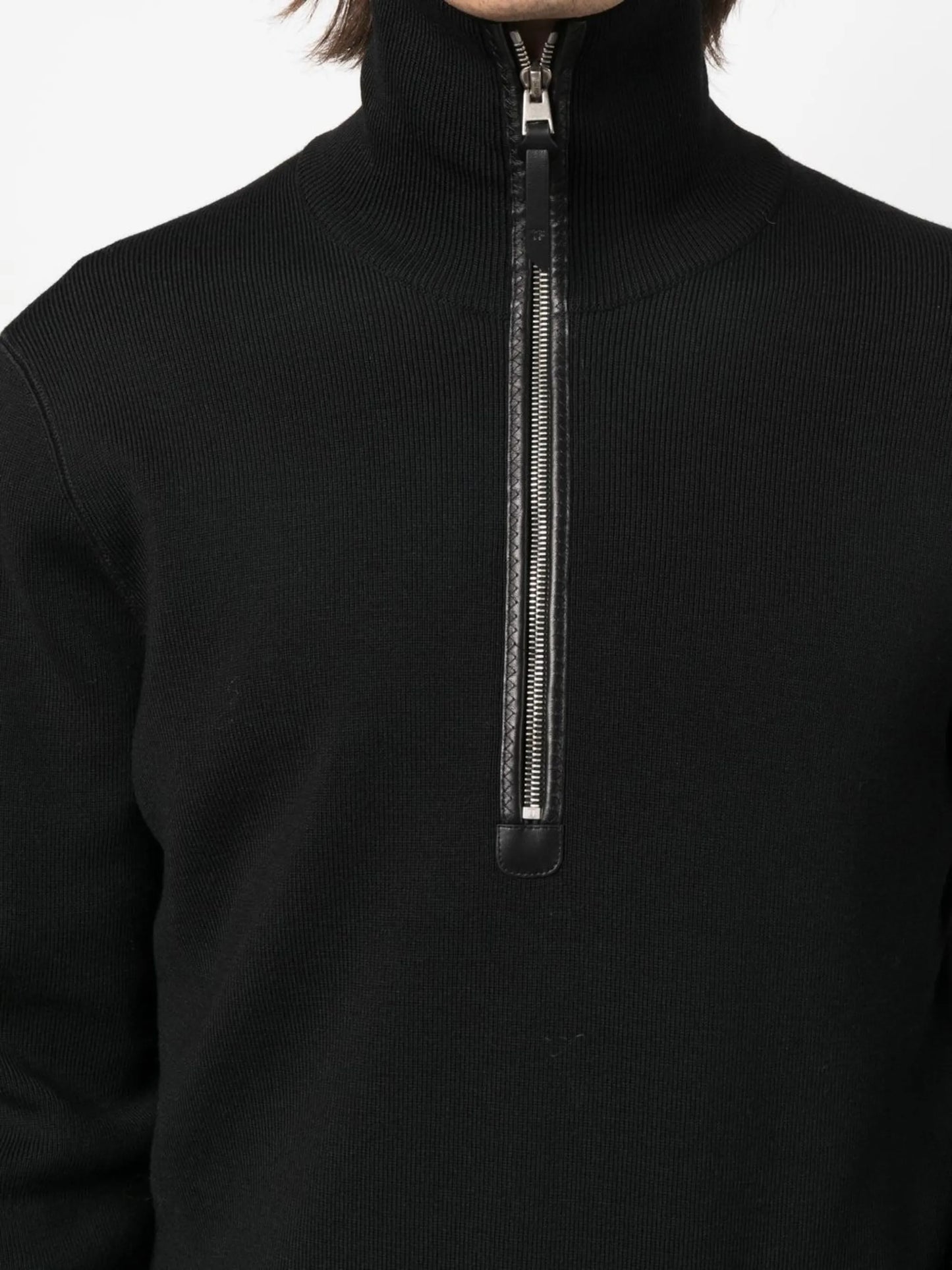 chunky-knit half-zip jumper