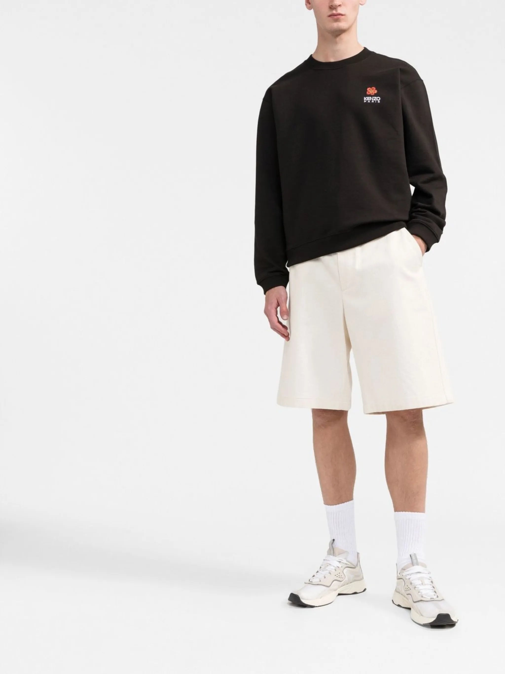 Boke Flower-embroidered cotton sweatshirt