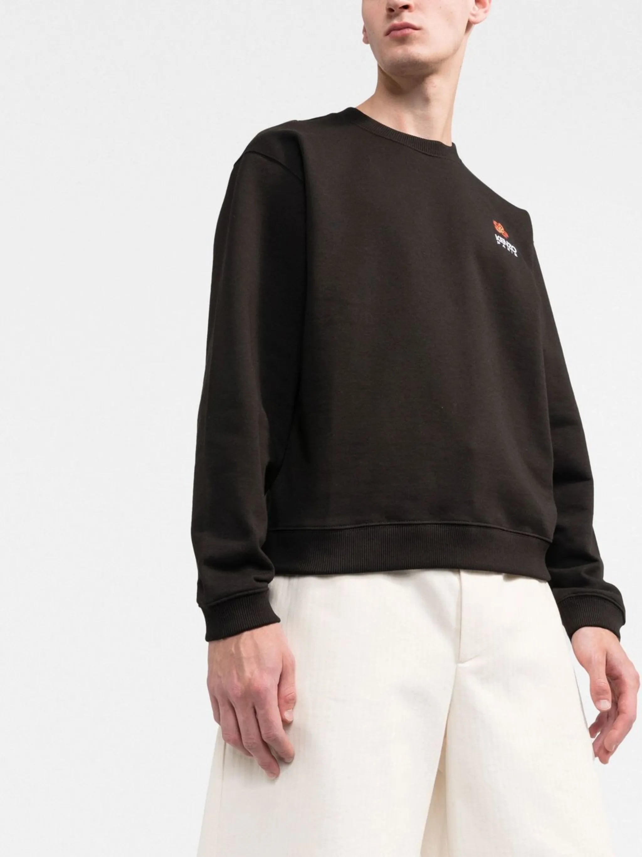 Boke Flower-embroidered cotton sweatshirt