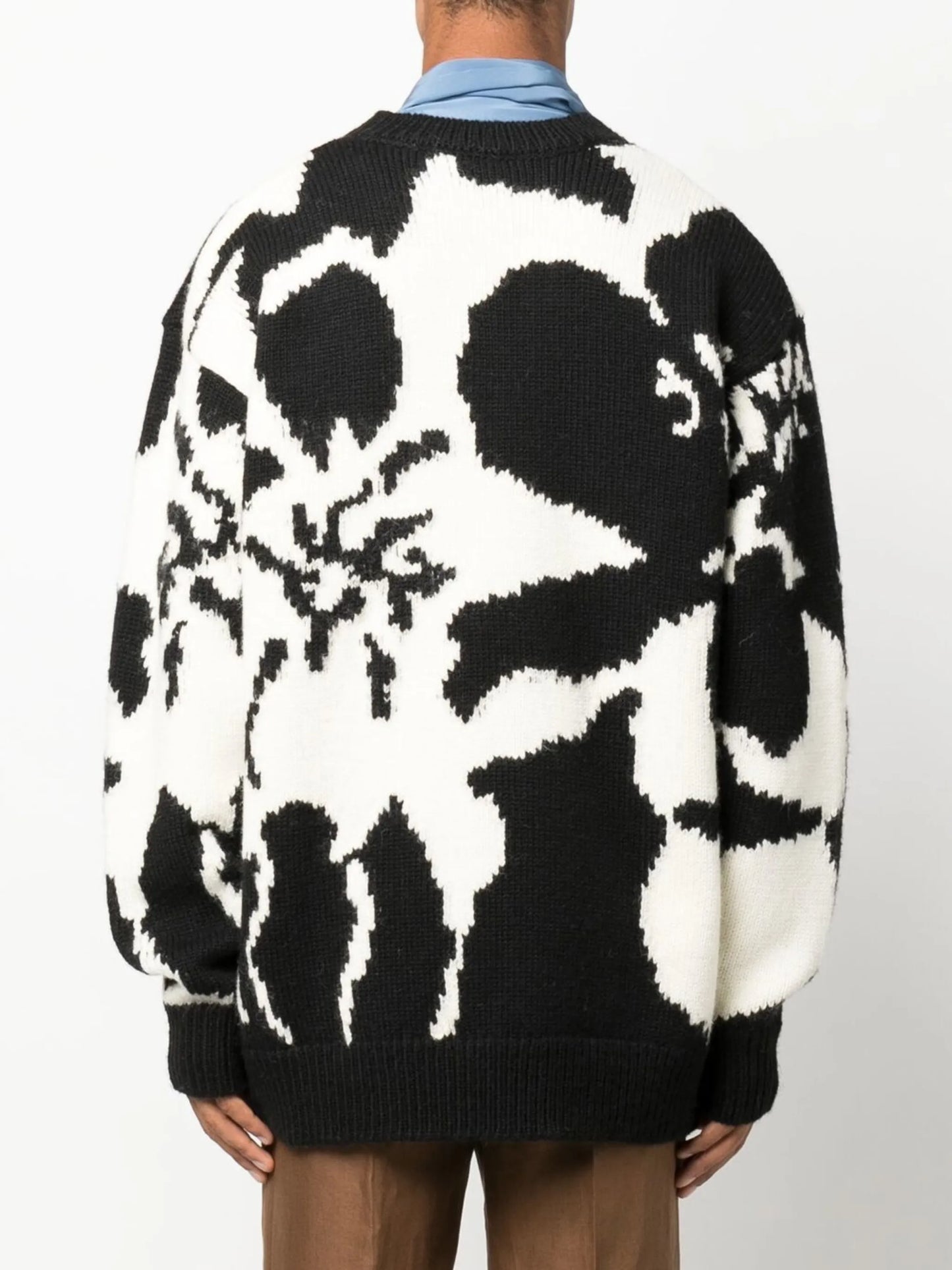 jacquard-knit wool jumper