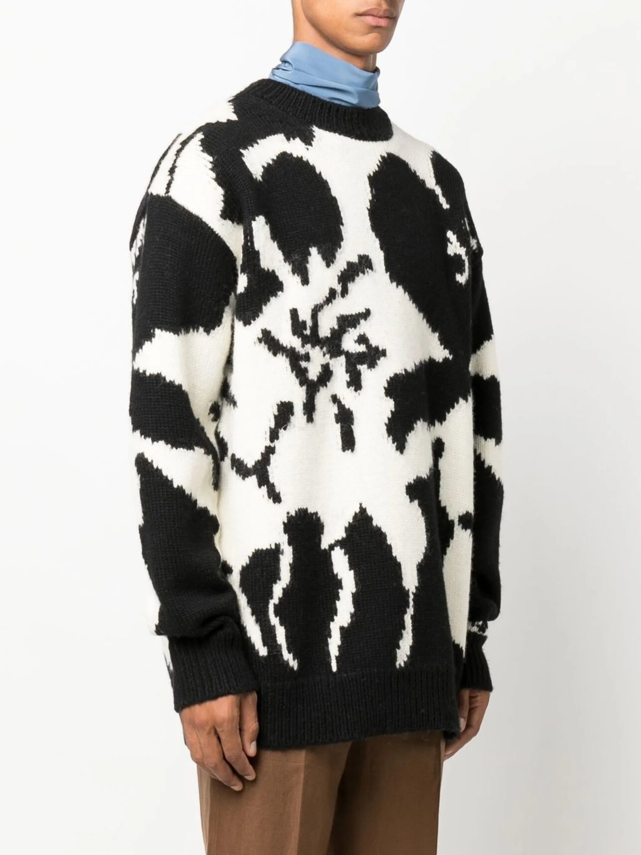 jacquard-knit wool jumper