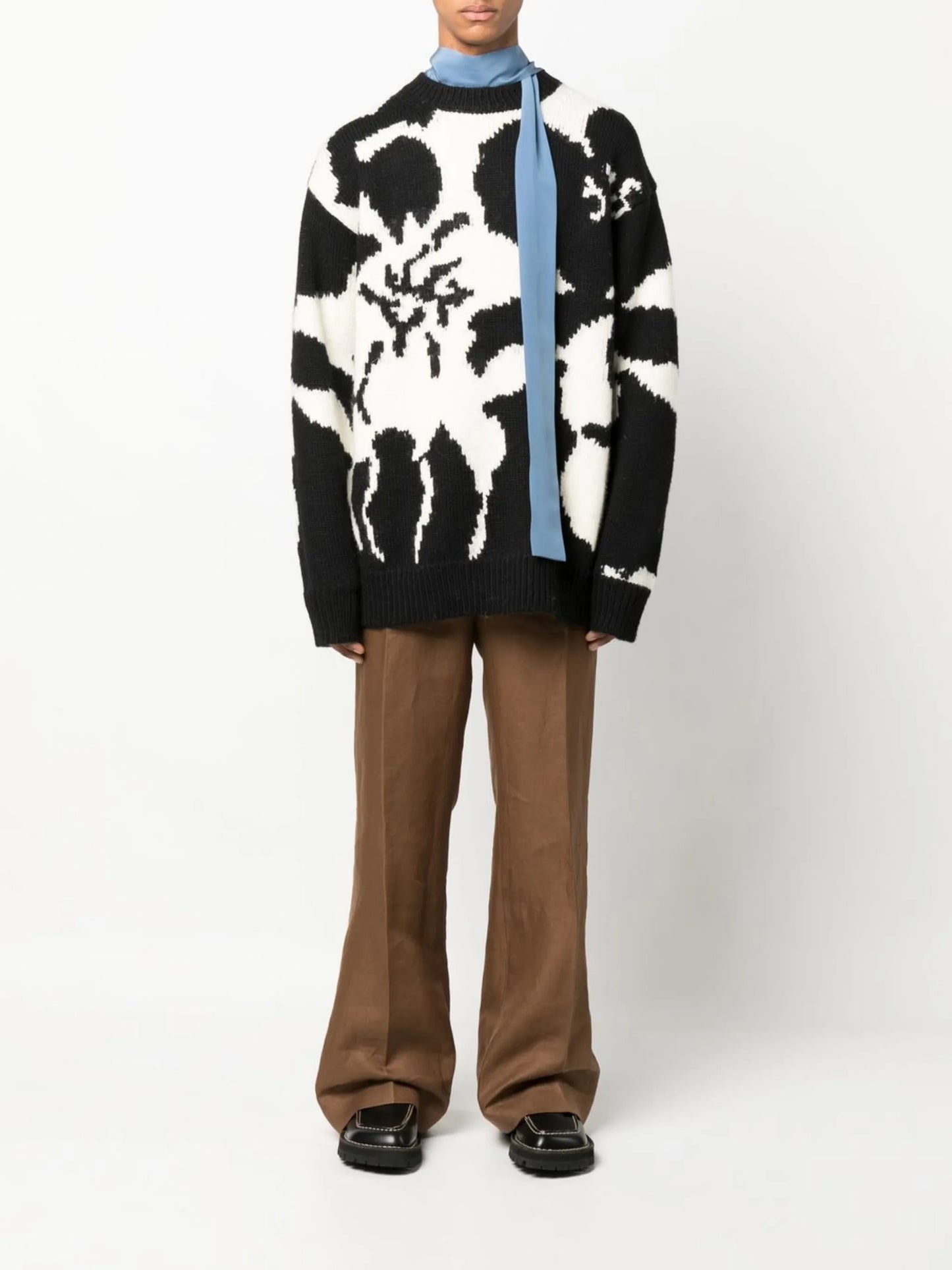 jacquard-knit wool jumper