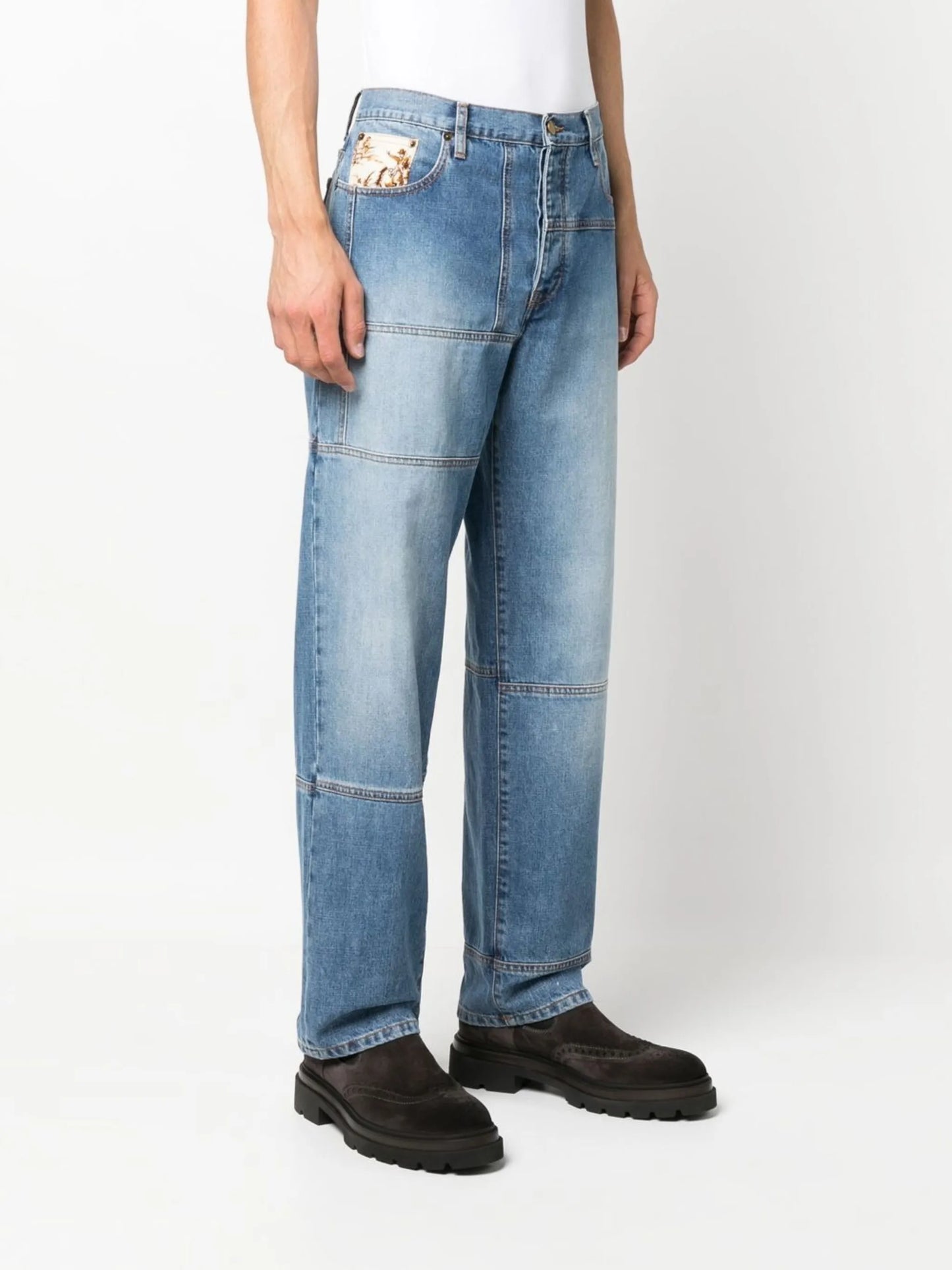 Venusto patchwork straight-leg jeans