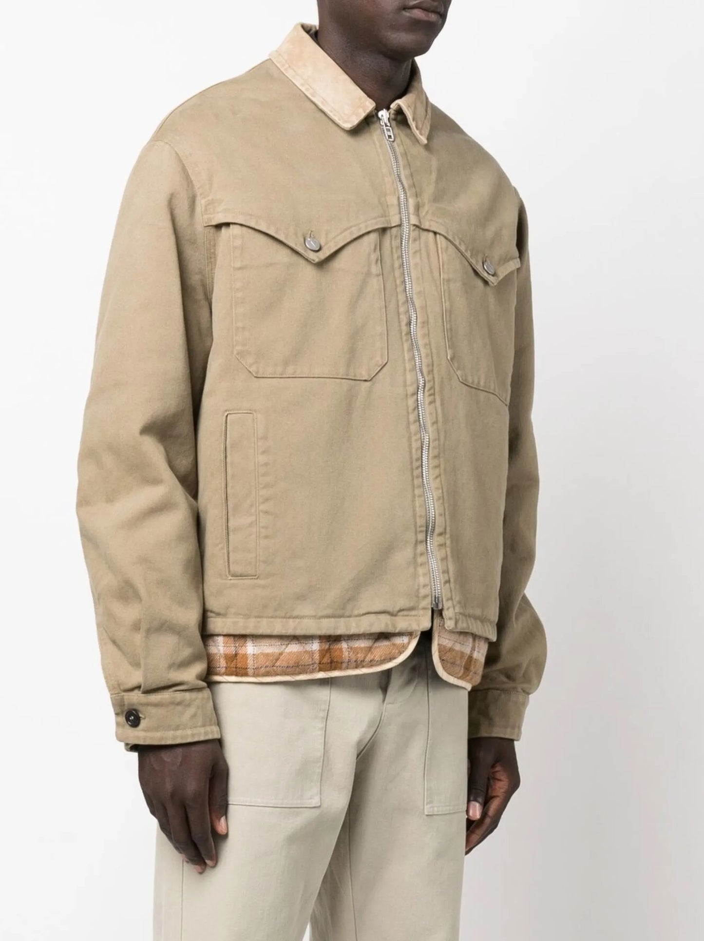 layered-detail zipped jacket