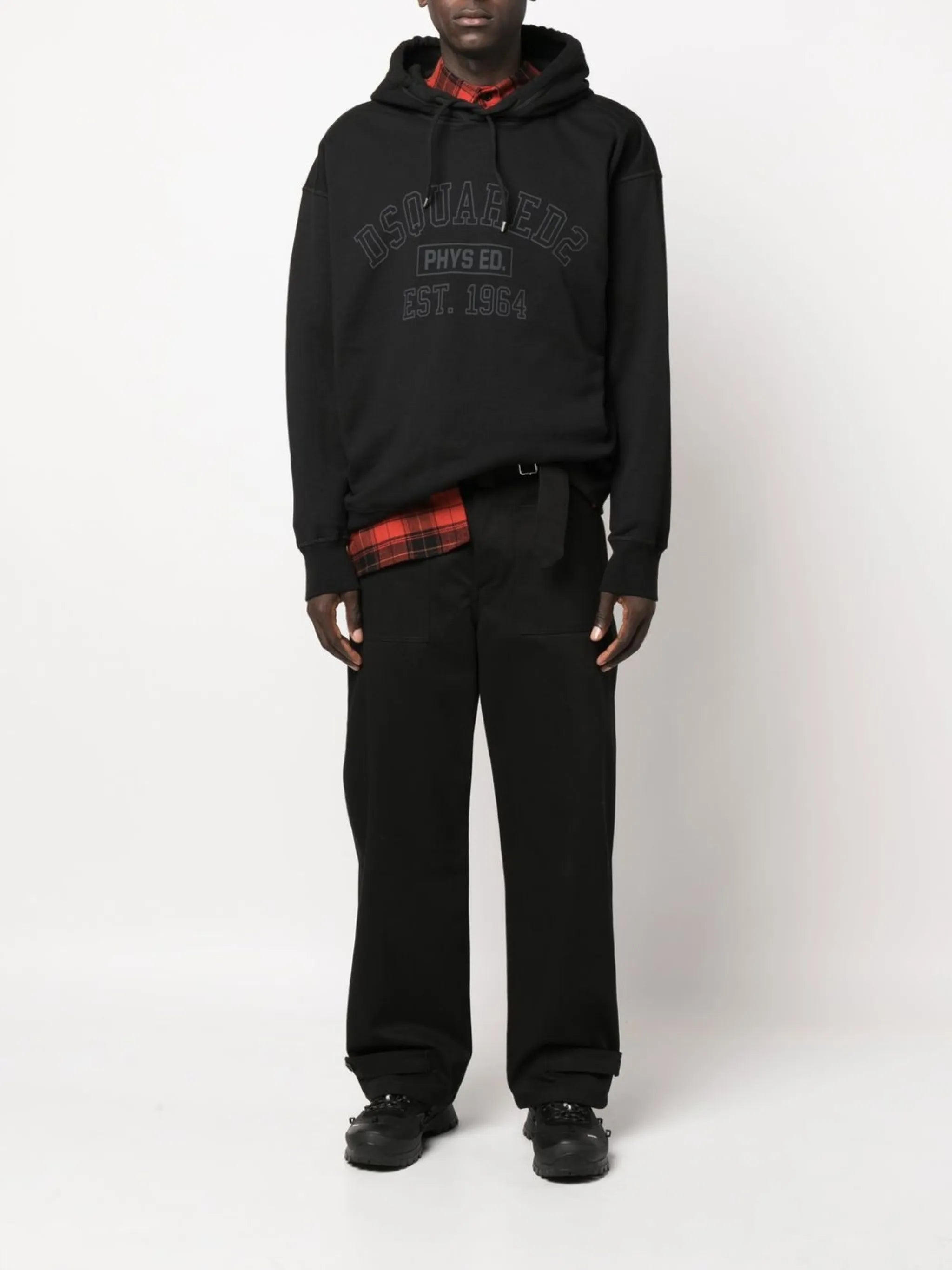 logo-print drawstring hoodie