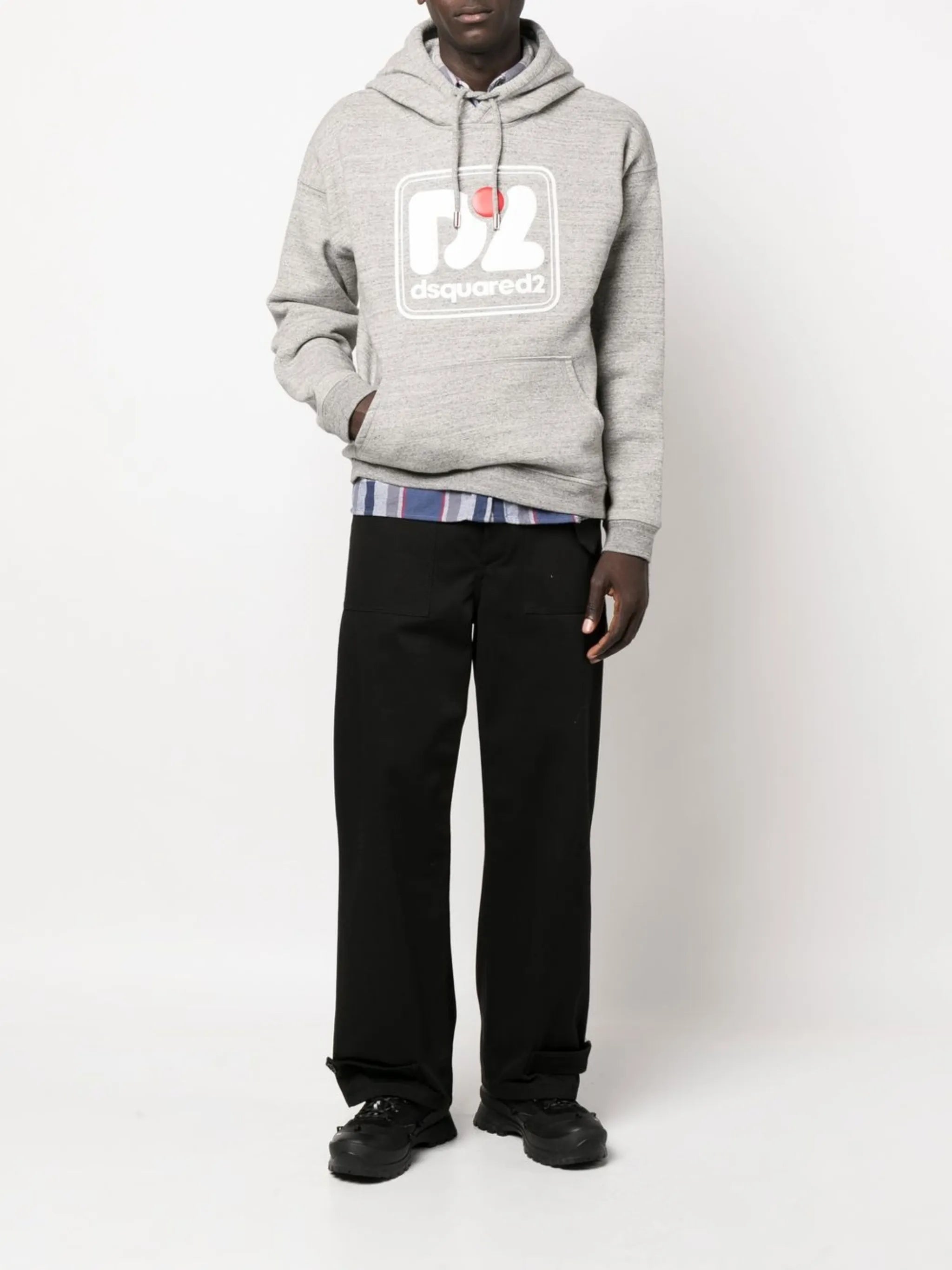 logo-print cotton hoodie