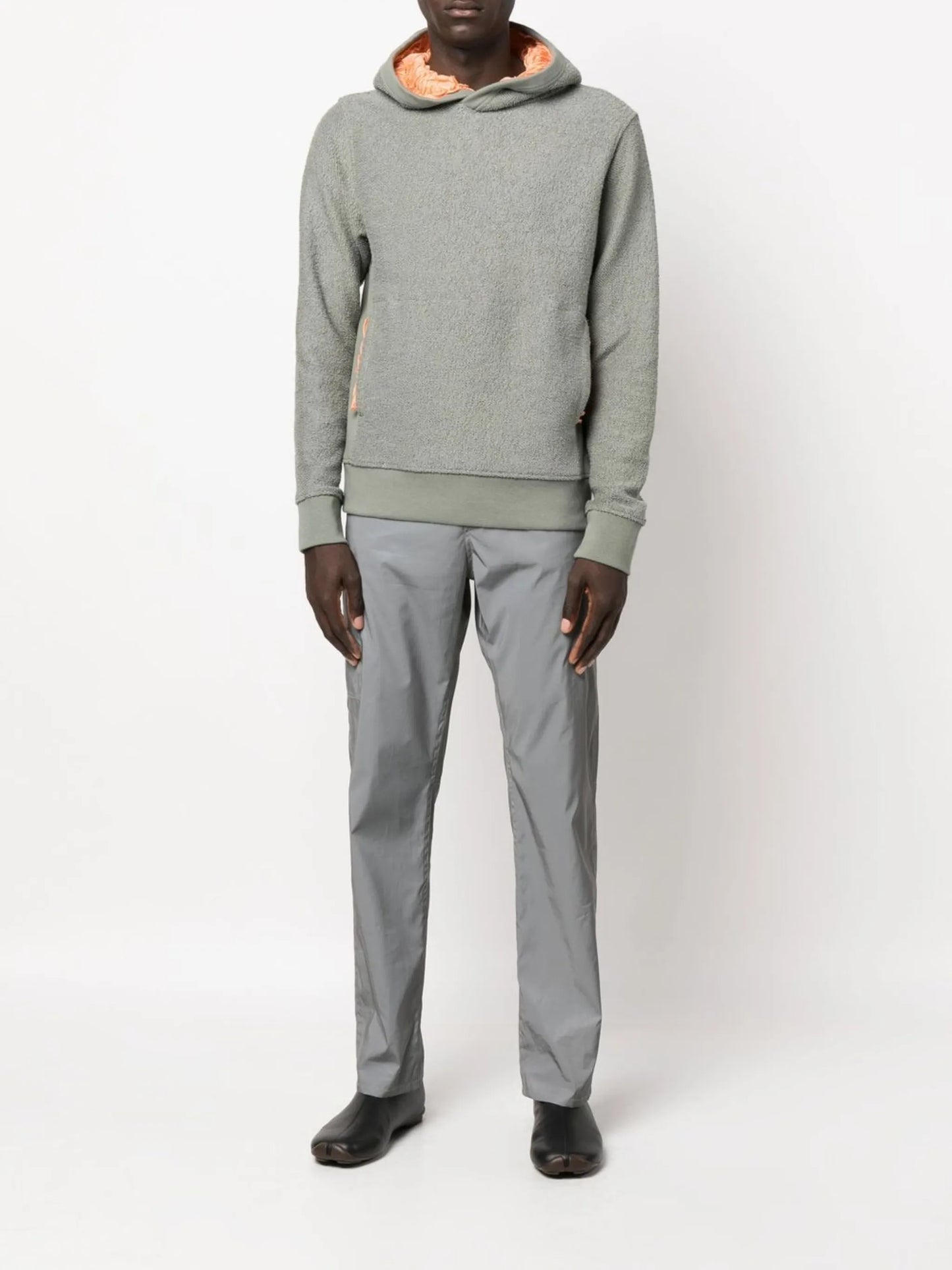 ruched silk lining hoodie