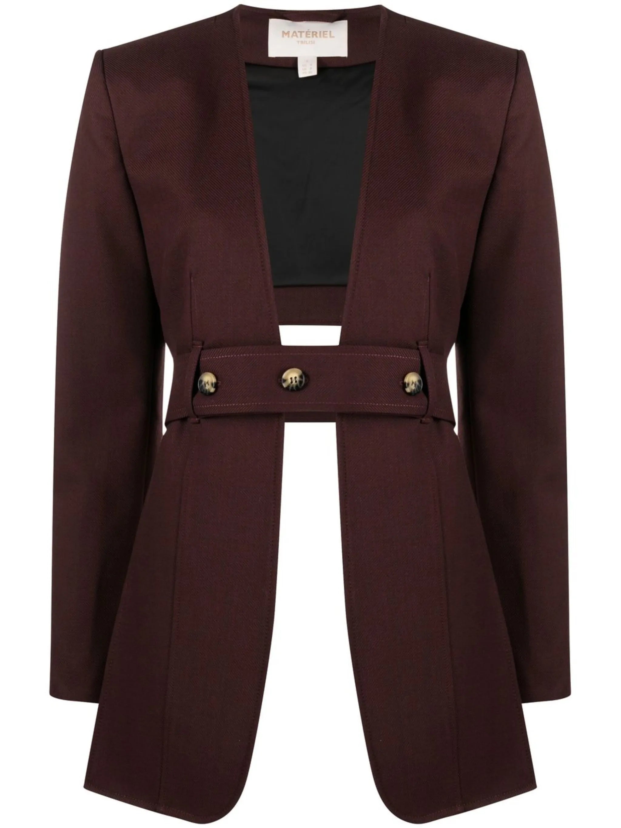 asymmetric belted blazer